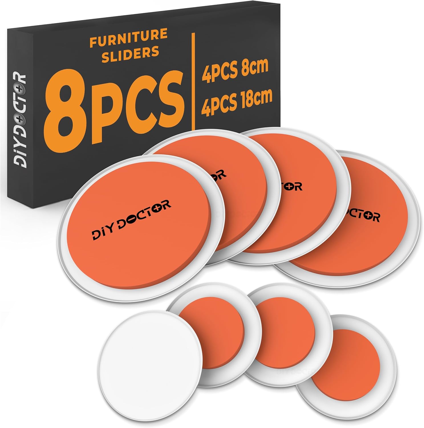 DIY Doctor - The Original Deluxe Super Sliders - 8 Pcs Value Pack Furniture Slid...
