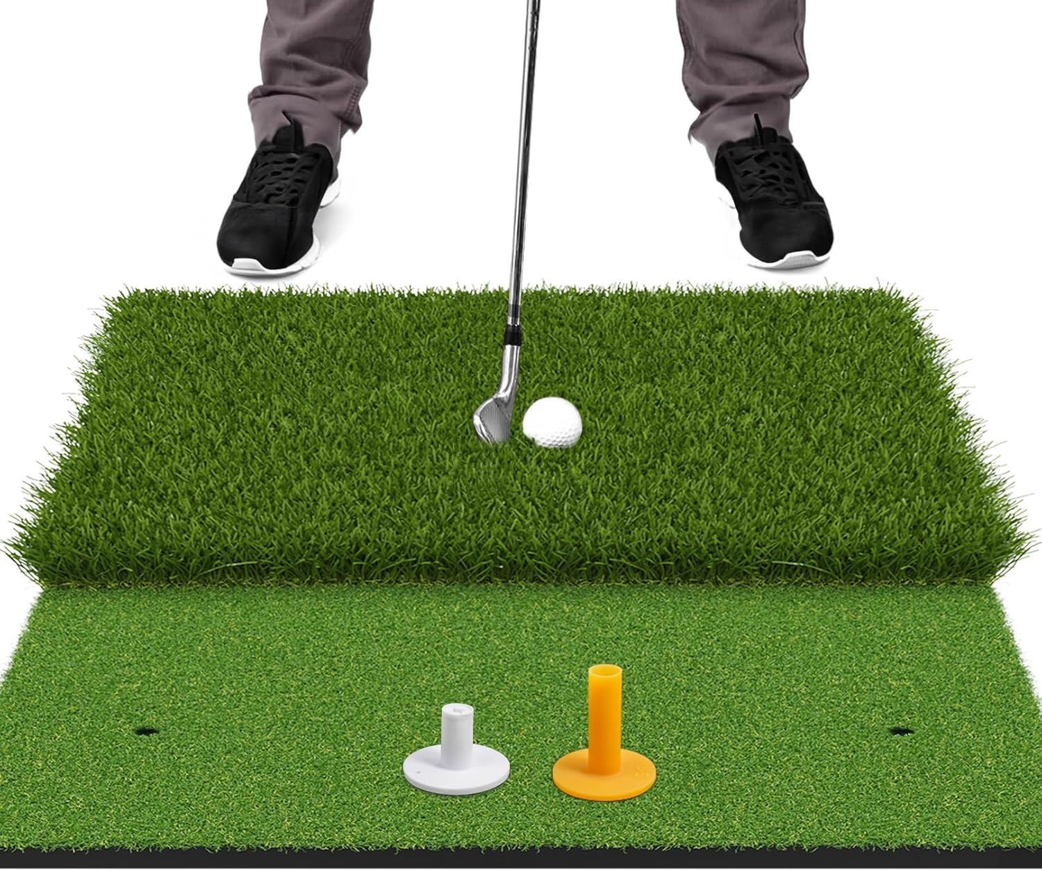 SAPLIZE Foldable Heavy-Duty Golf Hitting Mat, Practice Mat with 10mm EVA Rubber...