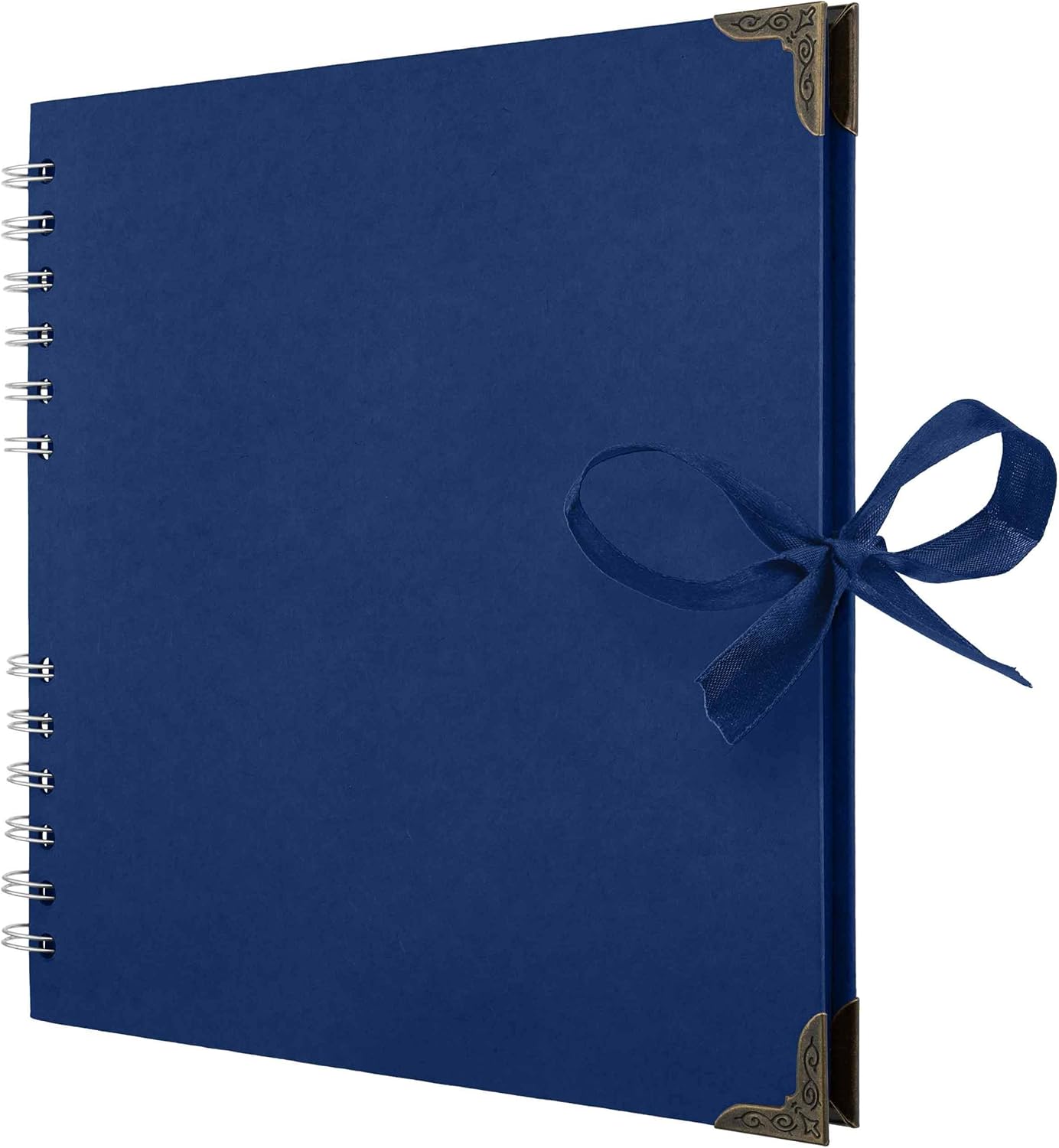 Bstorify Square Scrapbook Photo Albums 8 x 8 Inch Blue Hardcover with Ribbon Clo...