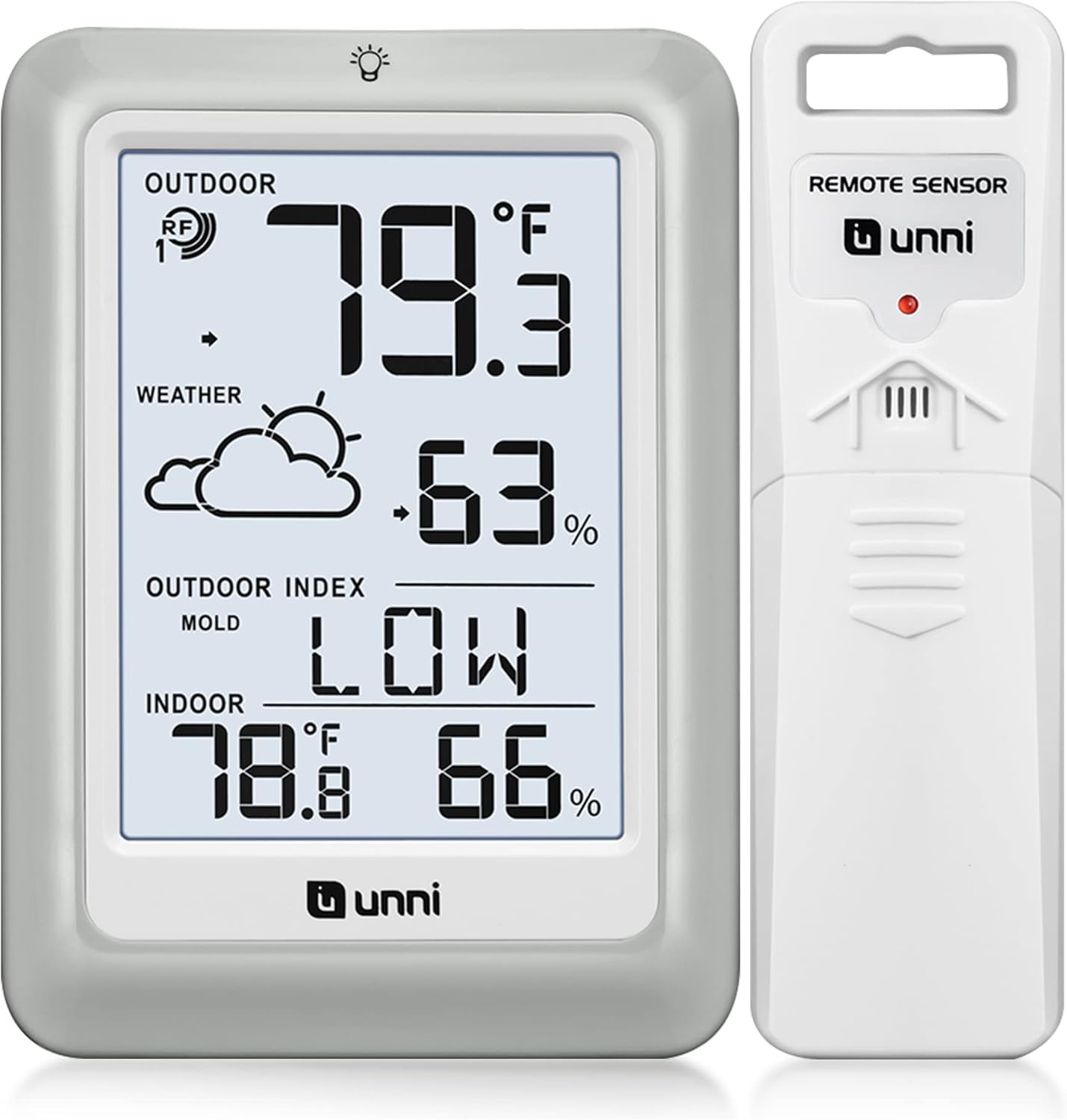 Indoor Outdoor Thermometer Hygrometer Wireless Weather Station, Temperature Humi...
