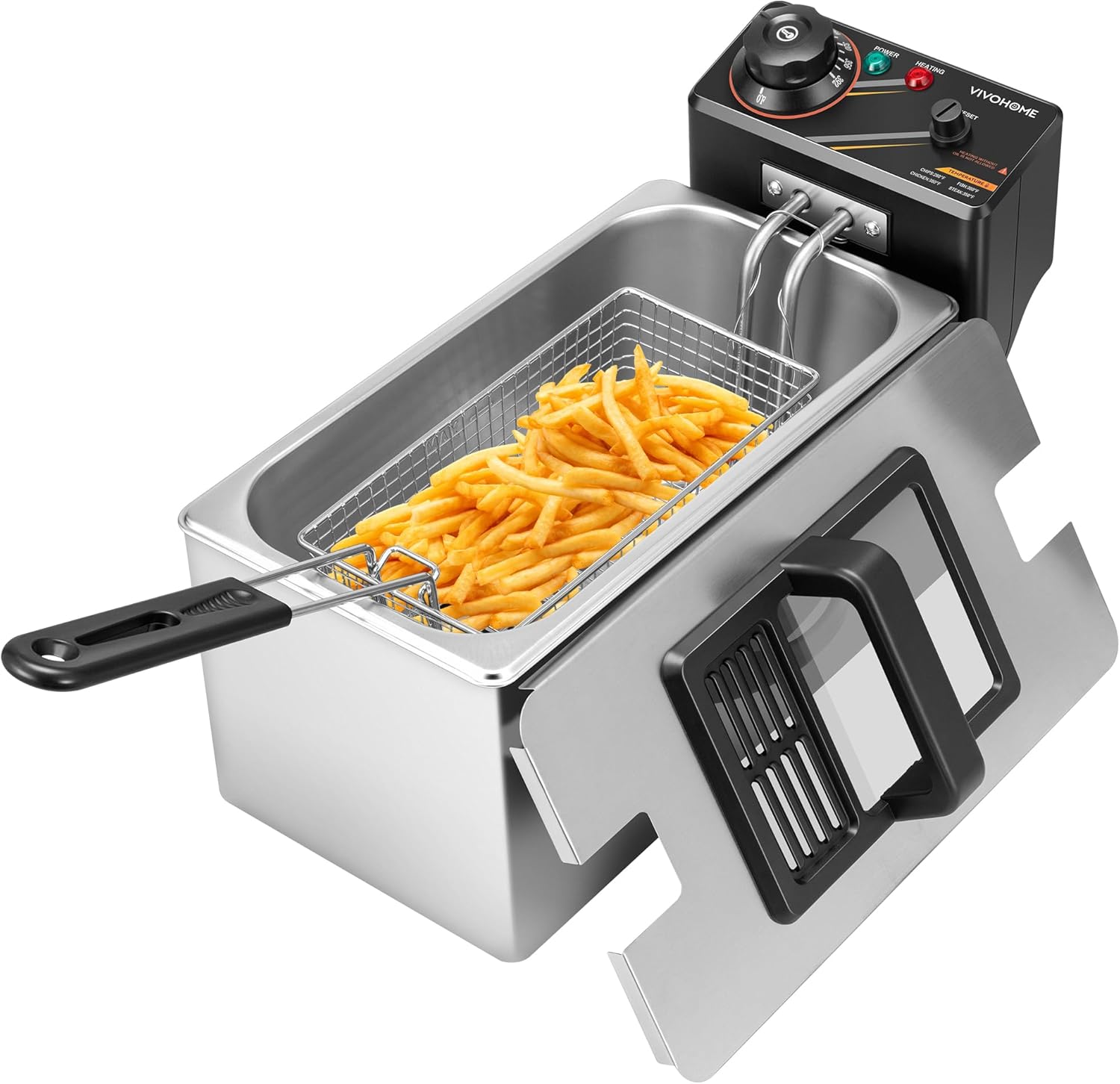 VIVOHOME Electric Deep Fryer with 4L / 17 Cup Oil Capacity, Stainless Steel Oil...