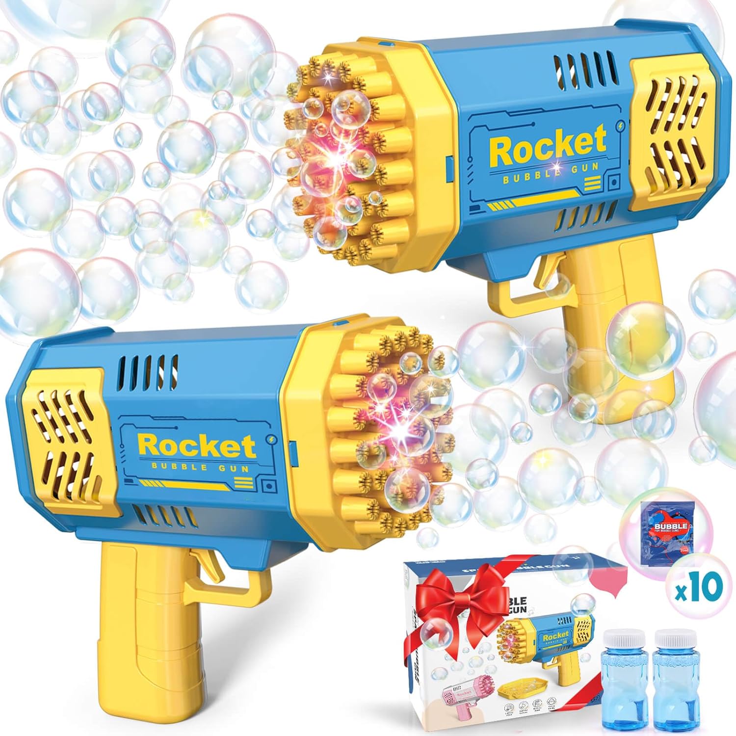 Toys for 3-8 Year Old Boys Girls: 2 Pack Bubble Machine for Kids with Bubble Sol...
