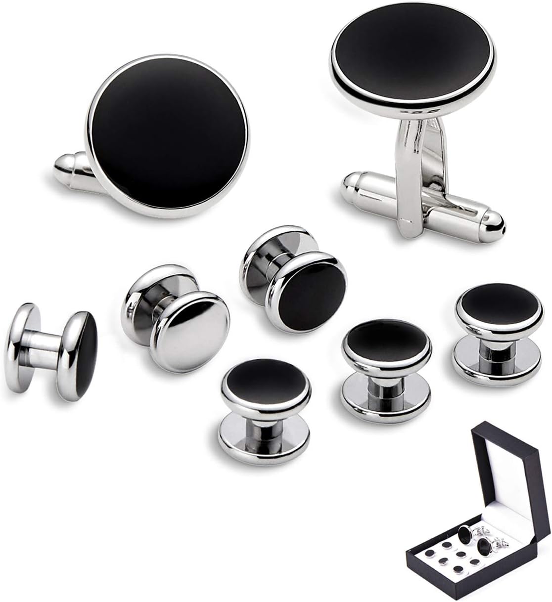 Zealmer 316L Stainless Steel Cufflinks Shirt Studs Business Wedding Gifts for Me...