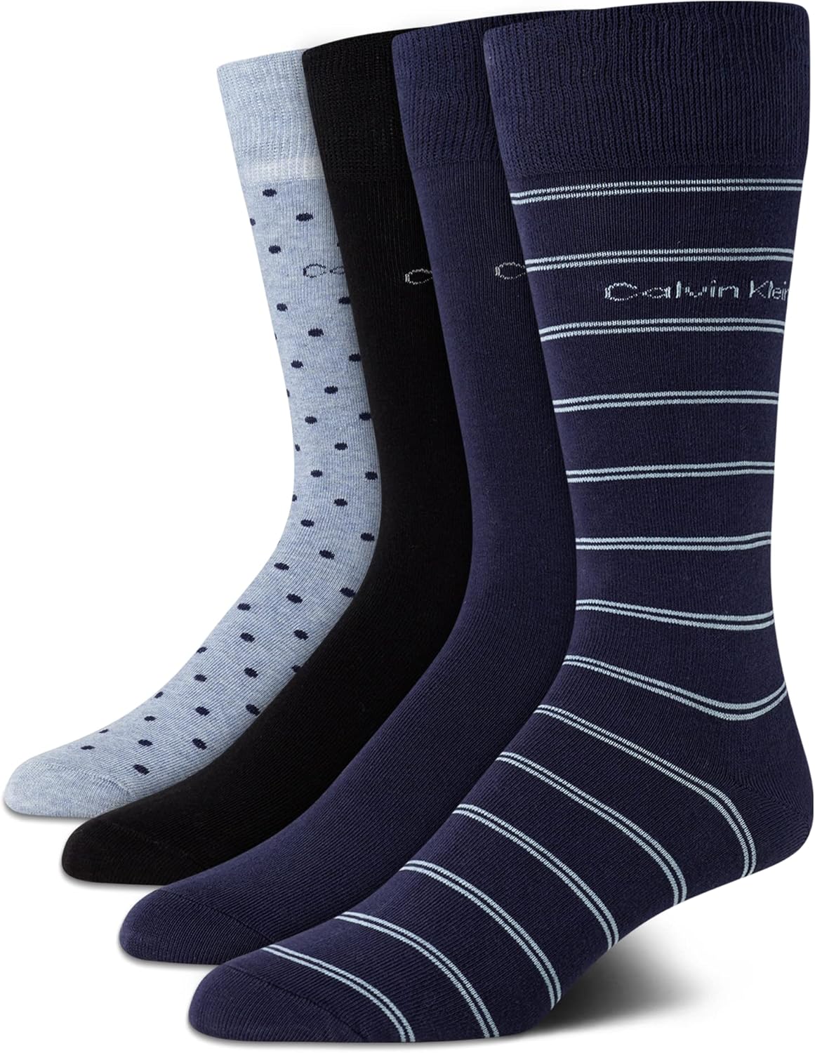 Calvin Klein Men's Dress Socks - 4 Pack Soft Comfort Cotton Blend Stay Up Cuff C...