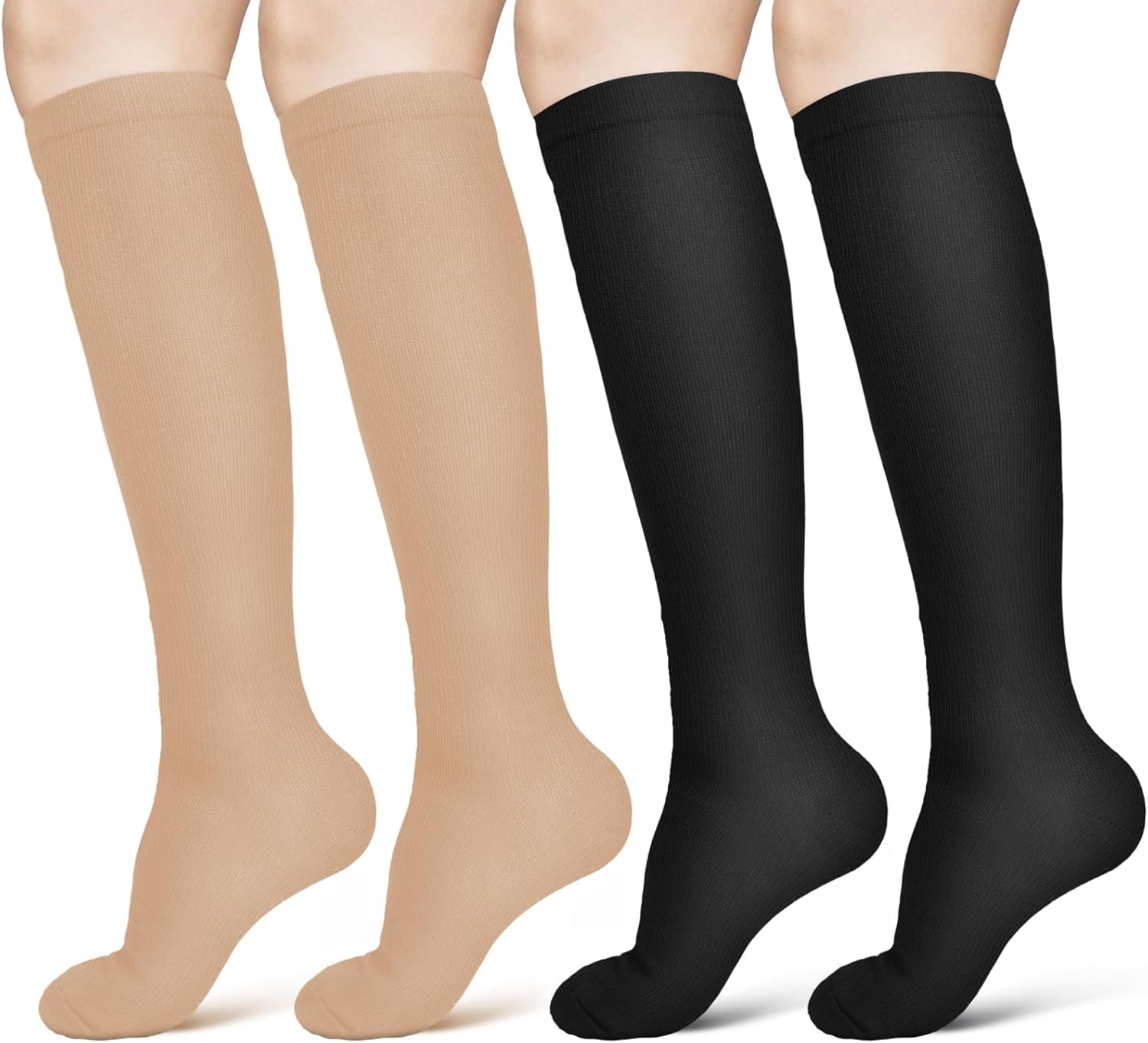 ACWOO Compression Socks for Women & Men, 2 Pairs Graduated Stockings Support, No...