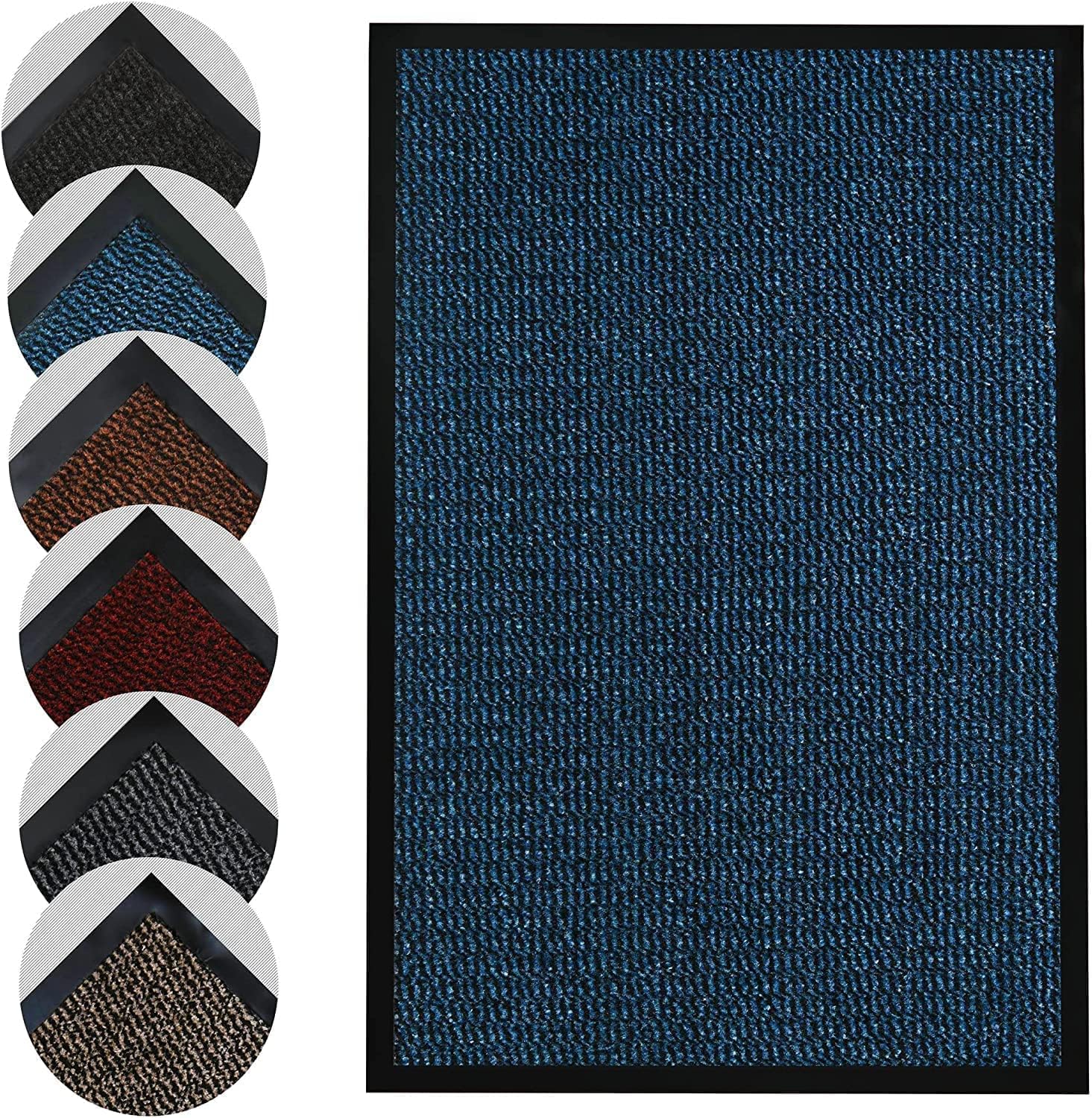 Homatz Indoor Door Mat - Heavy Duty Rubber, Floor and Kitchen Mats - Non Slip, W...