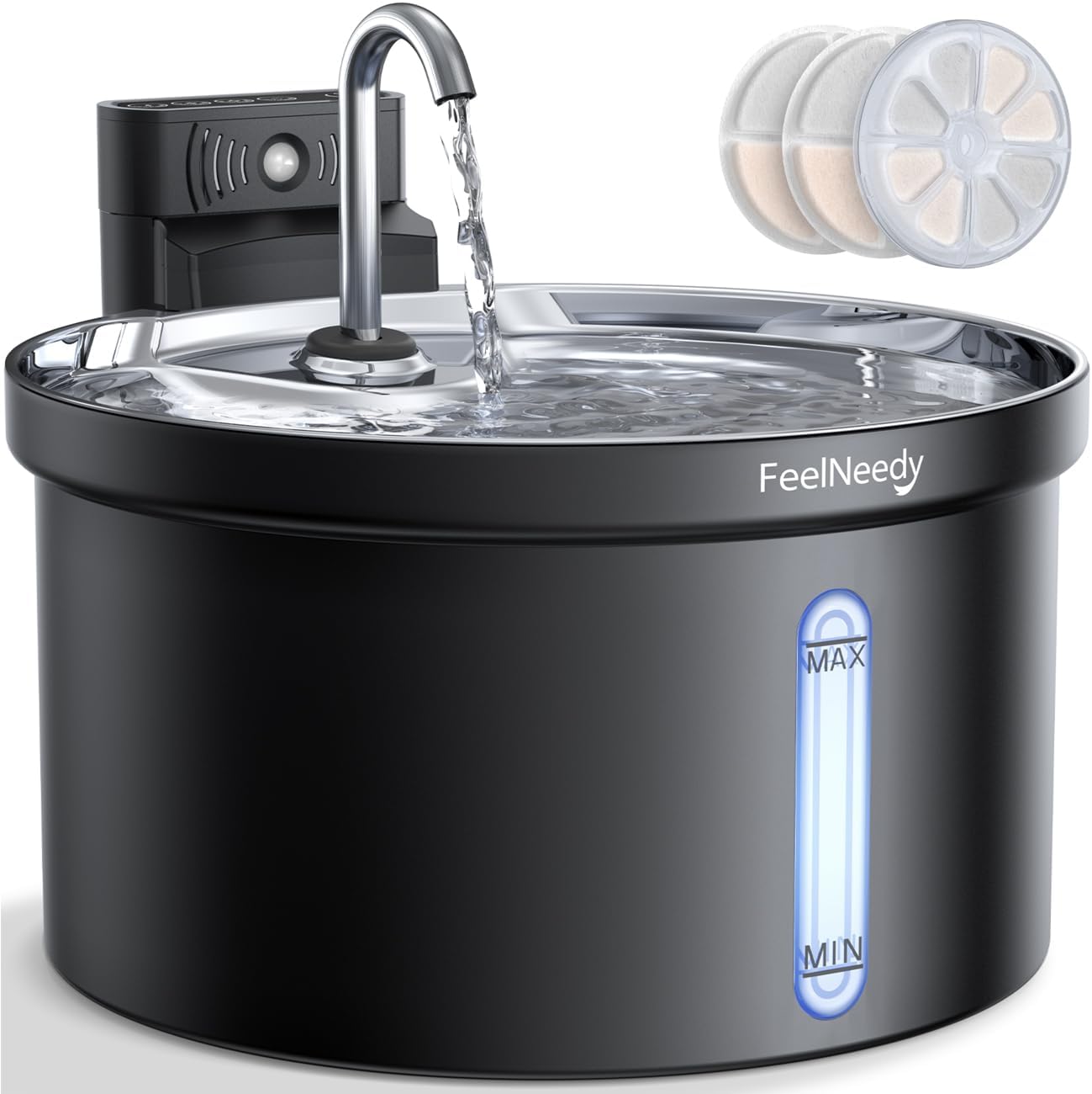 FEELNEEDY Wireless Cat Water Fountain, 4000mAh Battery Operated Automatic Cat Wa...