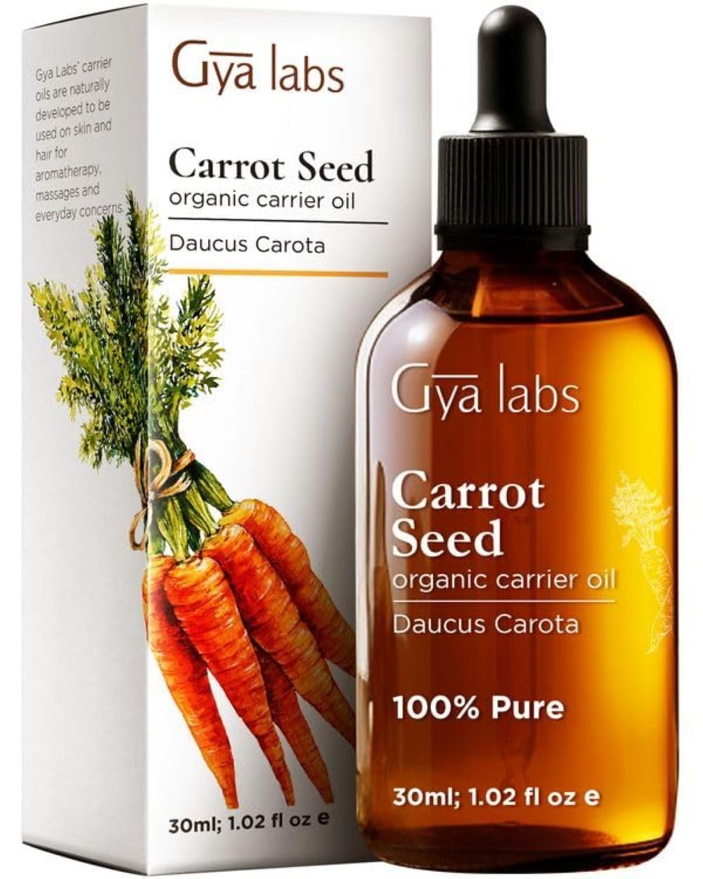 Gya Labs Organic Carrot Seed Oil for Hair & Skin - 100% Pure Natural Unrefined C...