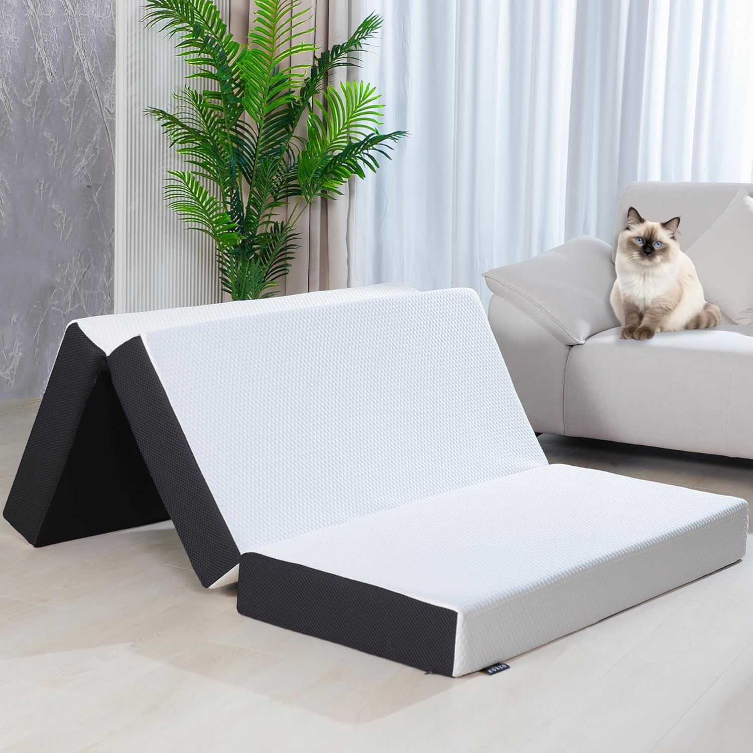 Memory Foam Folding Mattress,6 inch Twin Tri-Folding Memory Form Mattress, Porta...