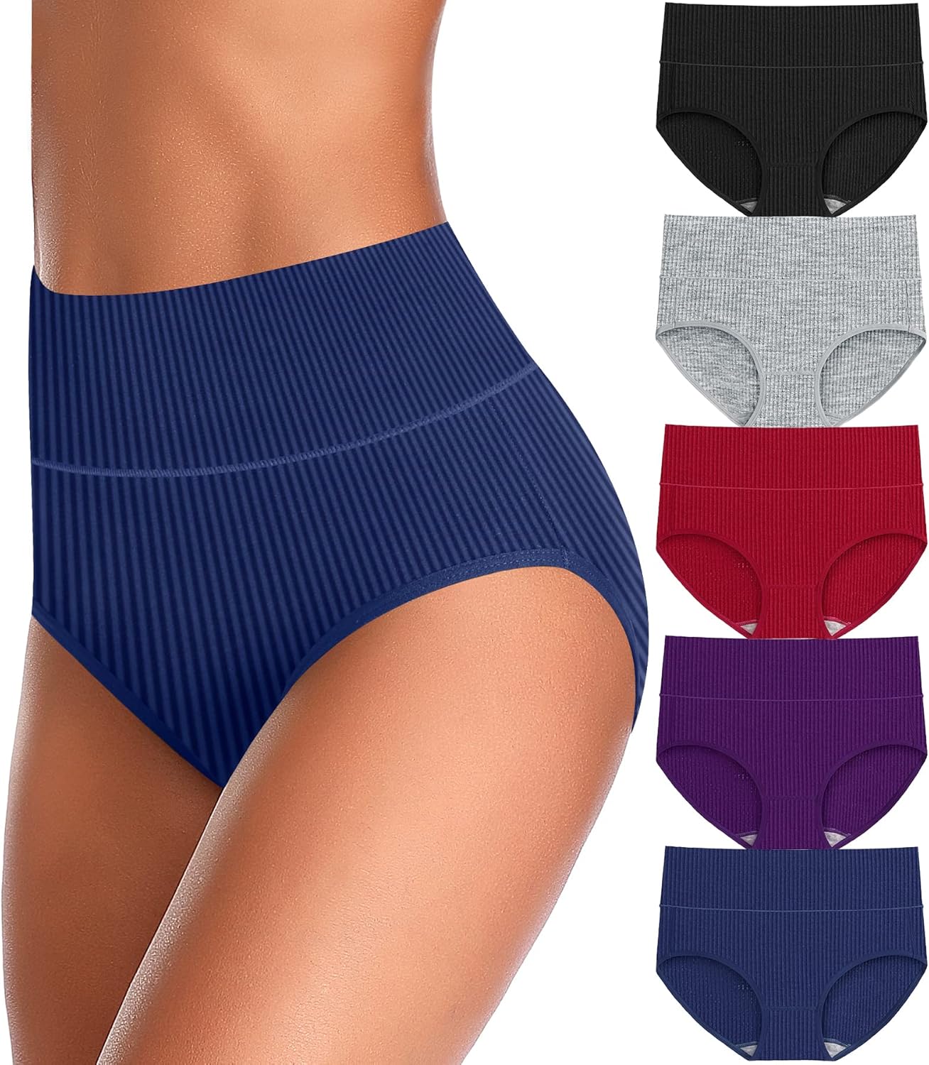 UMMISS Womens Underwear Cotton High Waisted Tummy Control Panties Plus Size Full...