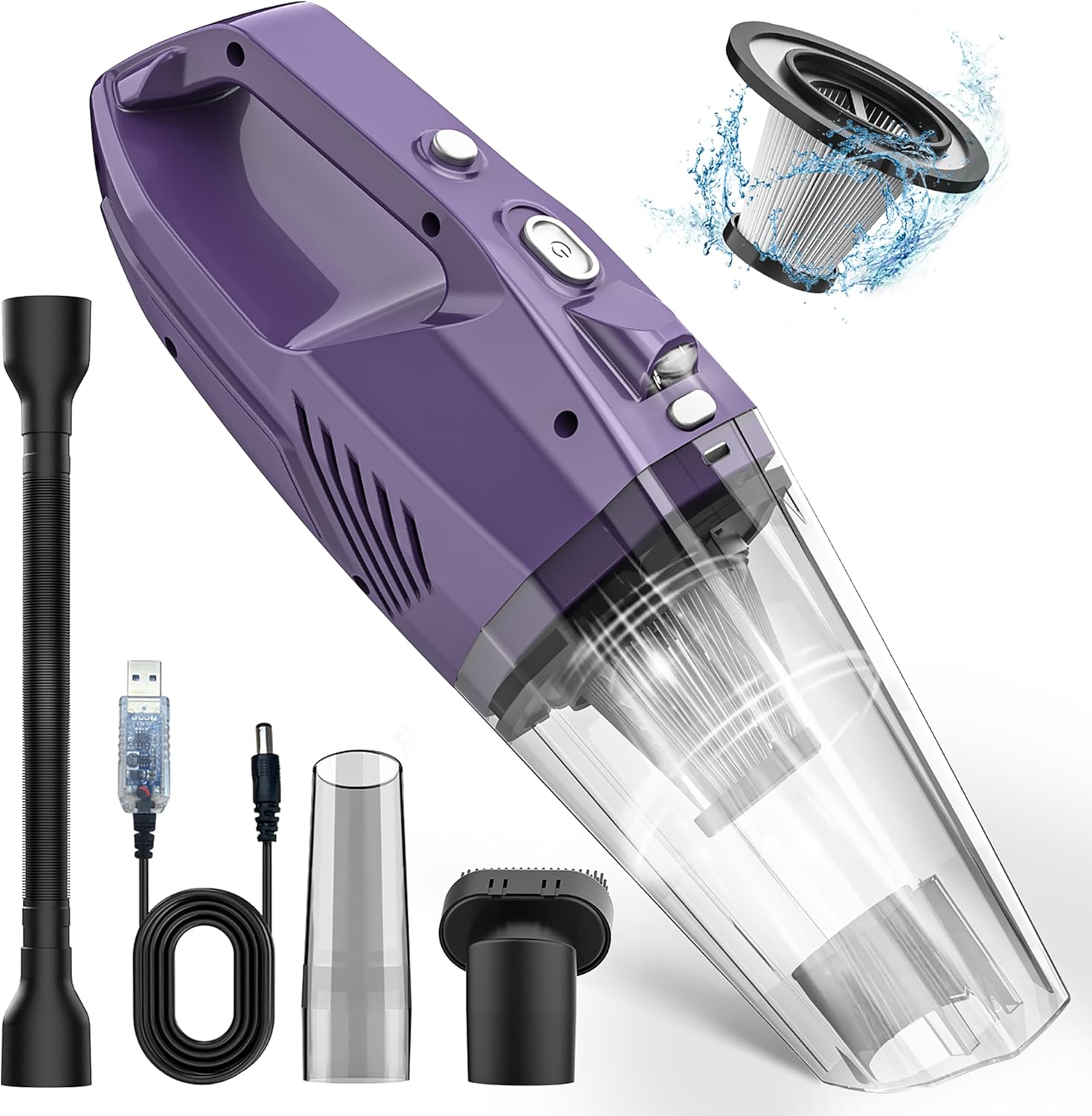 Handheld Vacuum Cordless,Car Hand Vacuum Cordless Rechargeable with Multi Access...