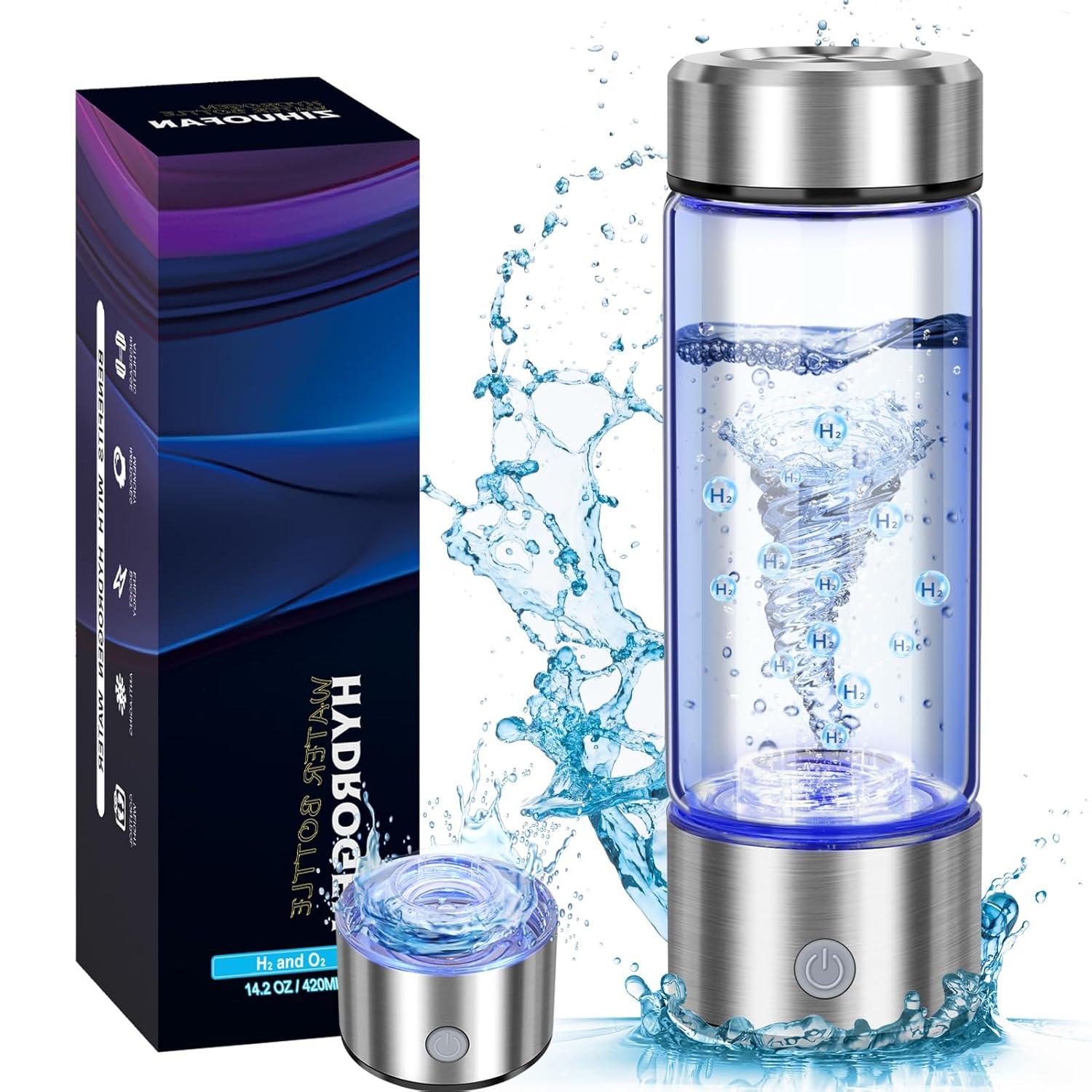 2025 New Hydrogen Water Generator Bottles, Portable Hydrogenated Water Bottle wi...