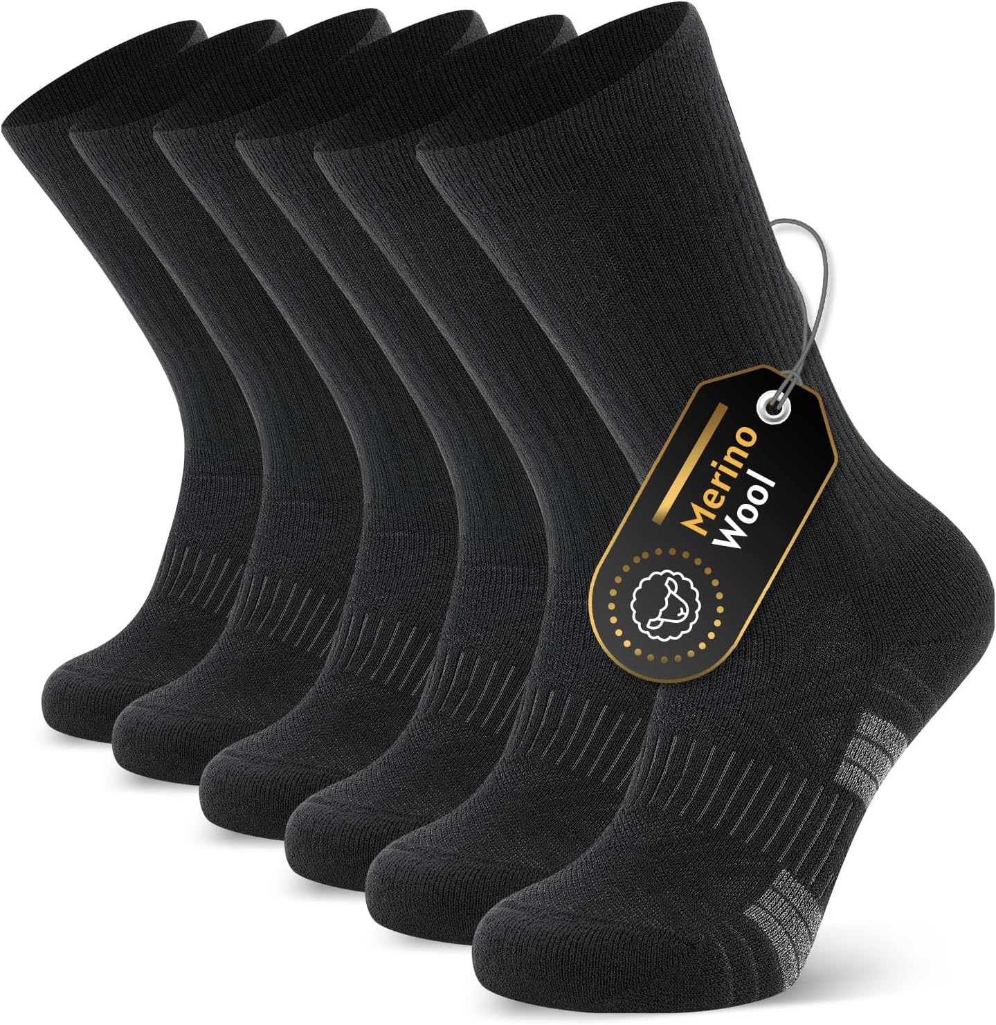 RUIXUE Mens Walking Socks, Merino Wool Hiking Socks for Men Women, Breathable Mo...