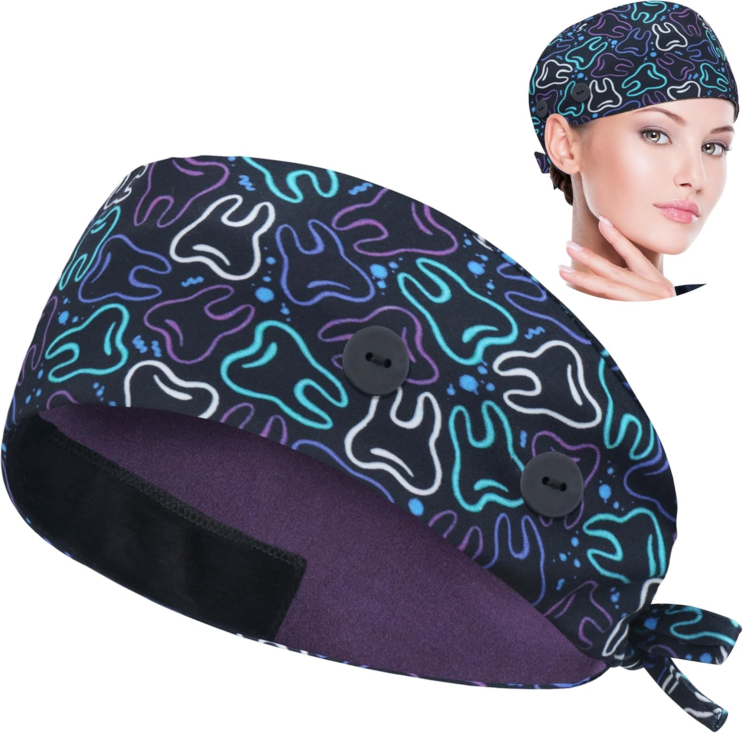 ABAMERICA Working Caps with Button and Sweatband, Adjustable Working Hats for Wo...