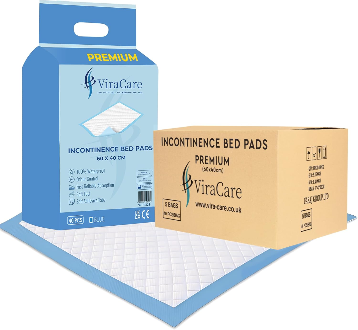 200 x Premium Incontinence Bed Pads 60x40 cm | Disposable Bed Mats for Incontine...