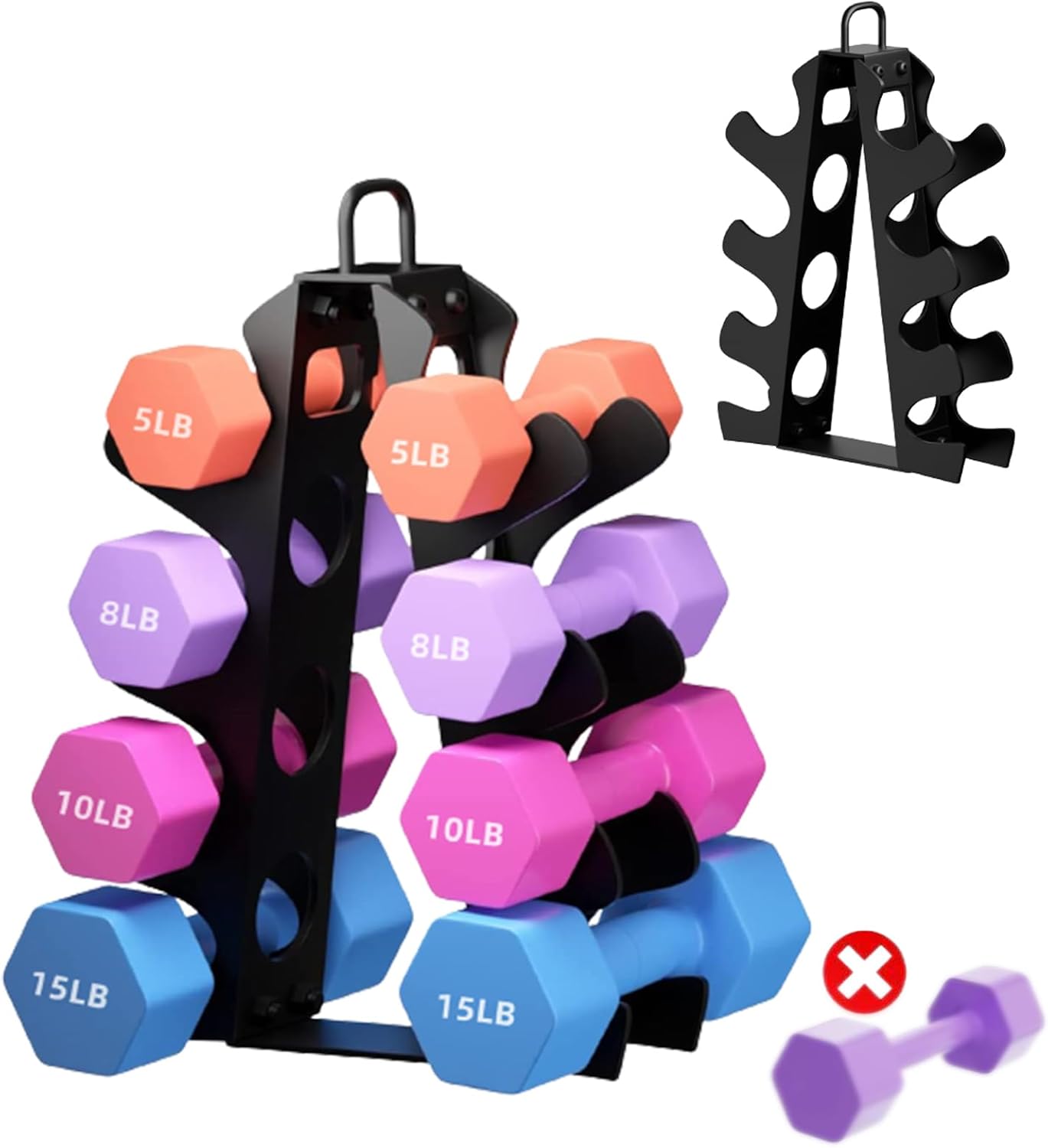 Weight Rack for Dumbbells(Dumbbells not Included), Compact A-Frame Dumbbell Rack...