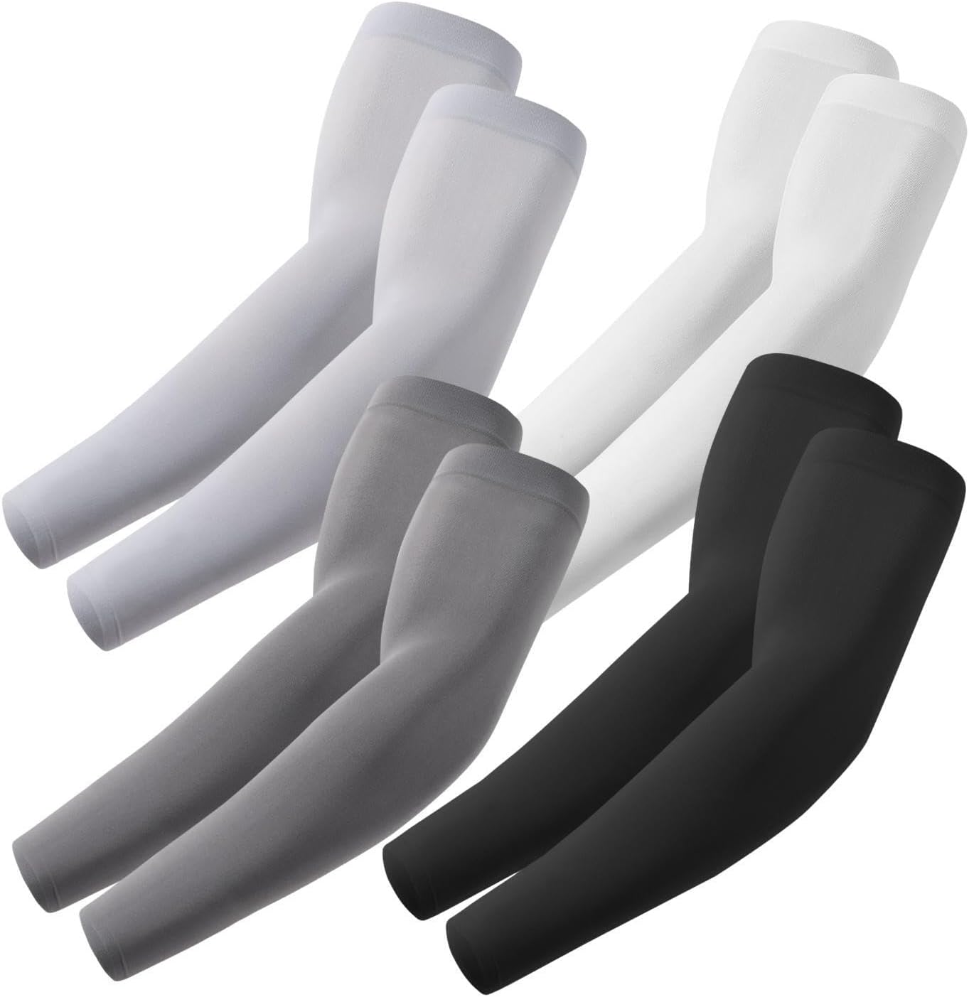 Arm Sleeves, Cooling UV Sun Protection Sports Compression for Men/Women 4 Pairs...