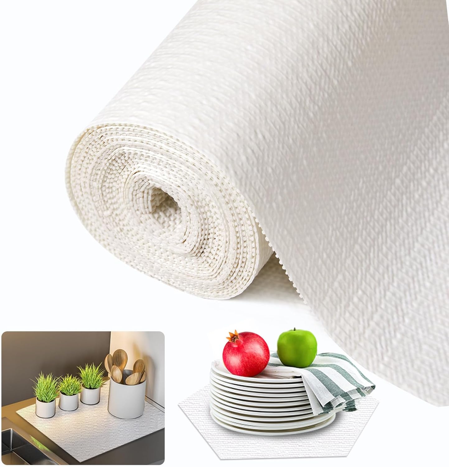 Beautysaid Shelf and Drawer Liner for Ktichen Cabinet, Non Adhesive Non Slip She...