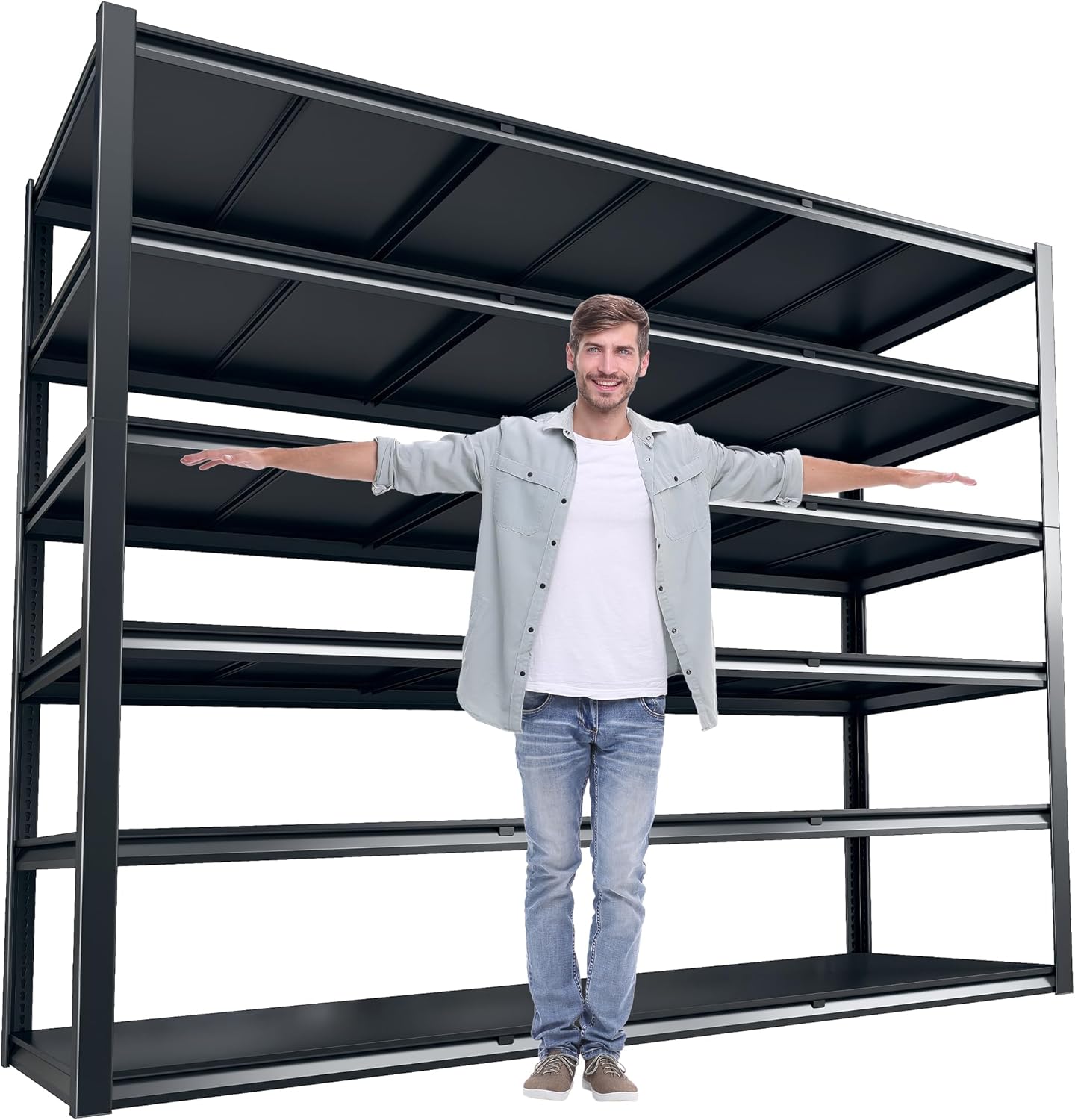 REIBII 84“H Garage Shelving Heavy Duty Storage Shelves 3500 LBS Adjustable Metal...
