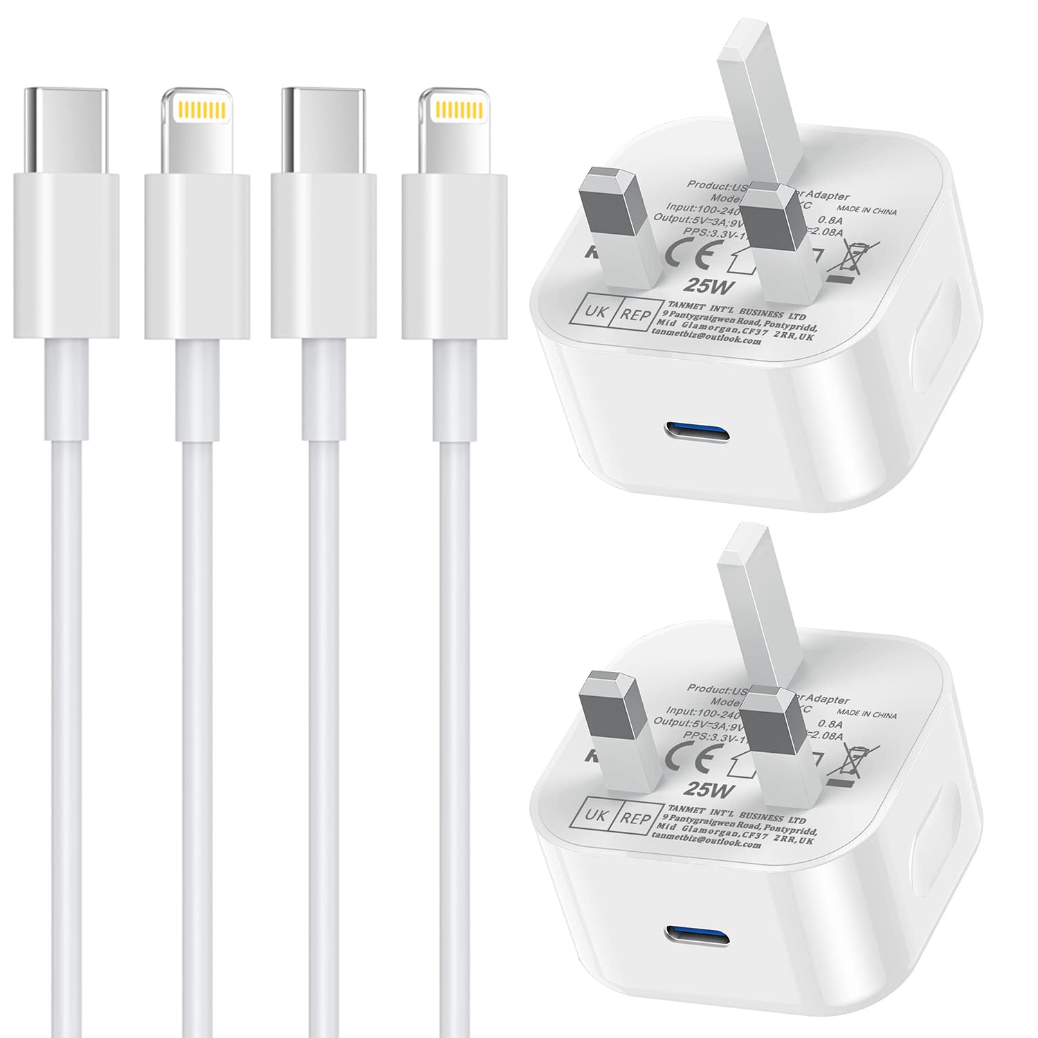 iPhone Charger,2 Pack iPhone Fast Charger Cable and Plug 20W Quick Charge for Ap...