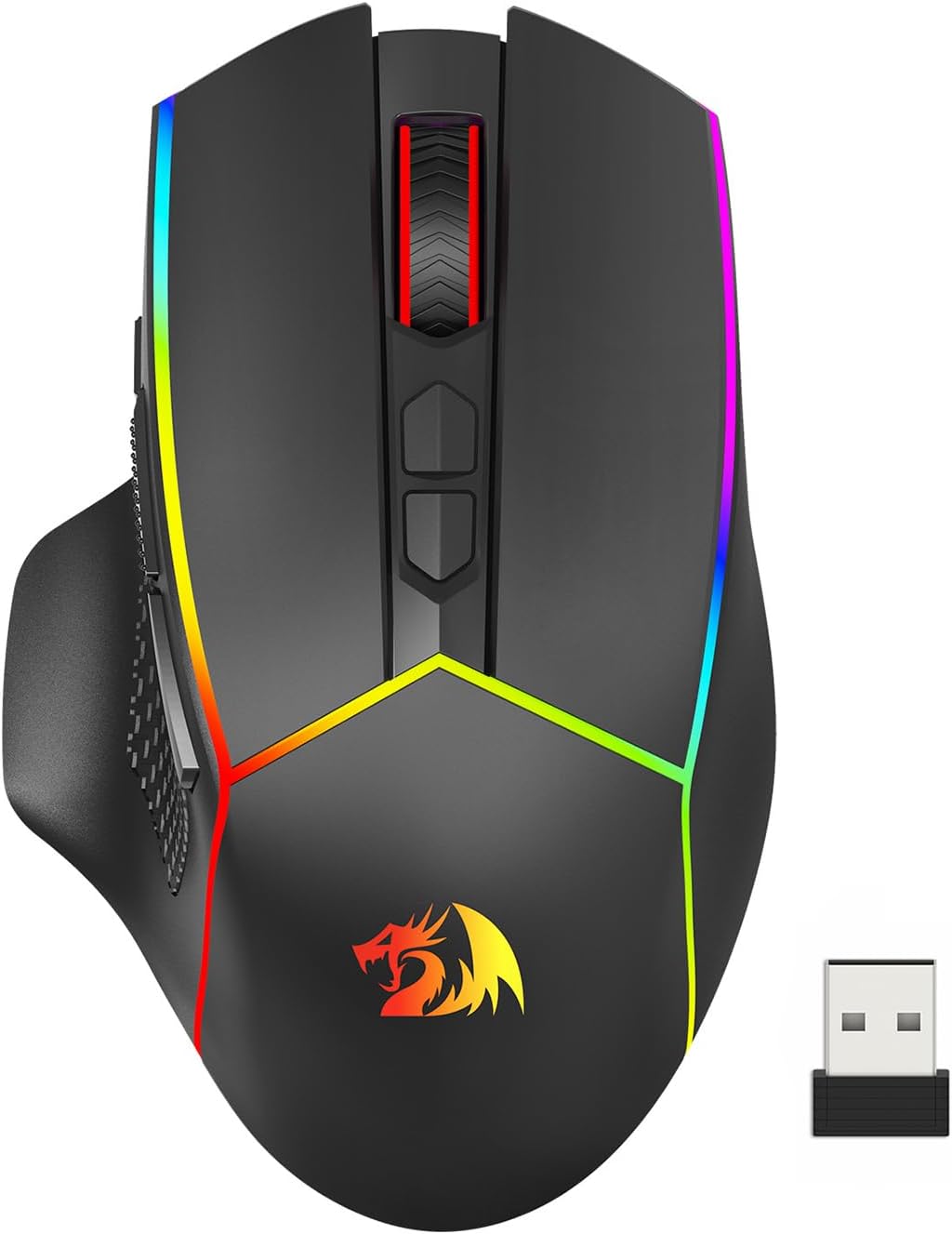 Redragon Wireless Gaming Mouse, Tri-Mode 2.4G/USB-C/Bluetooth Ergonomic Mouse Ga...
