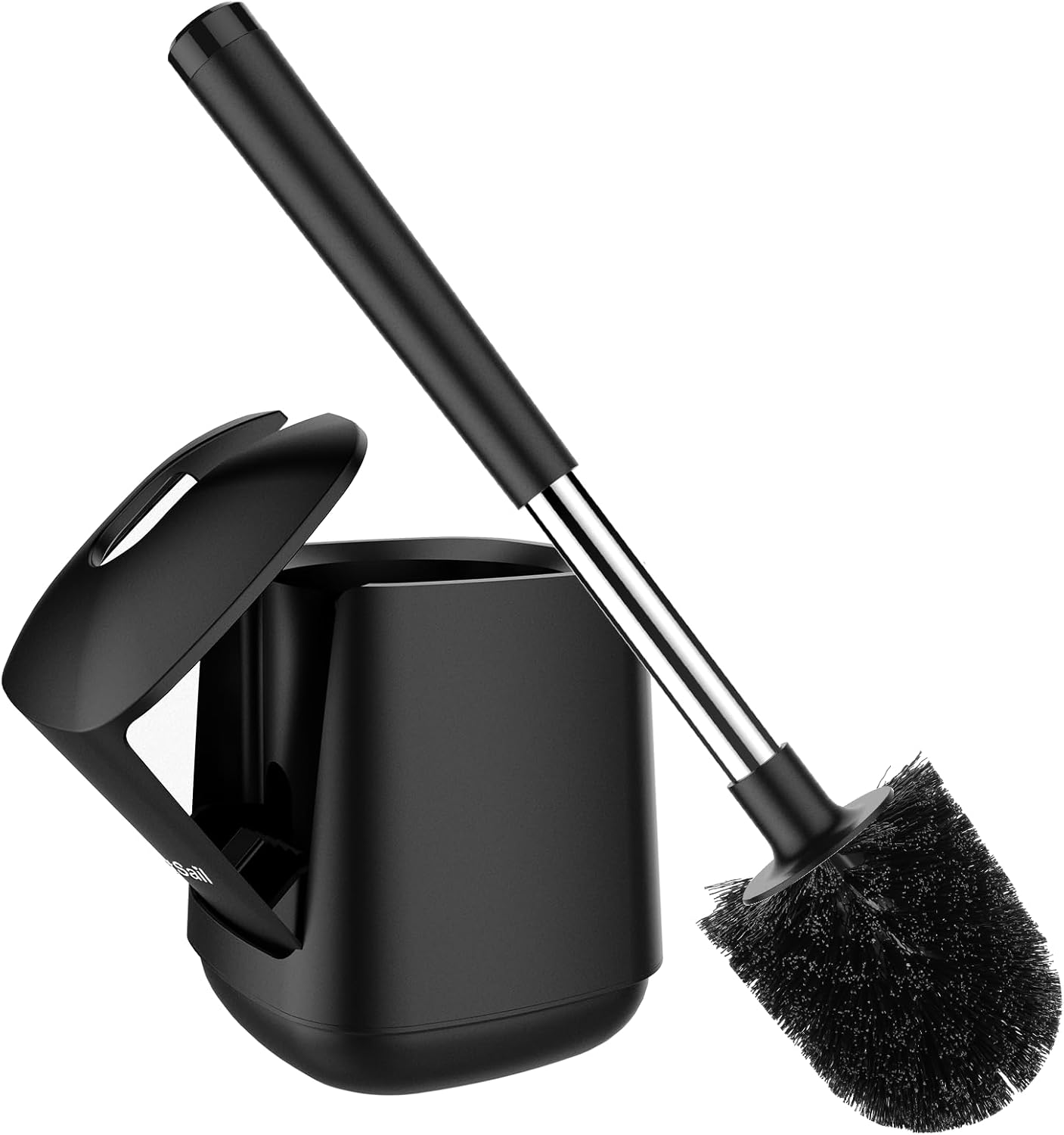 SetSail Toilet Brush and Holder, Self Closing Lid Toilet Bowl Brushes Holder and...