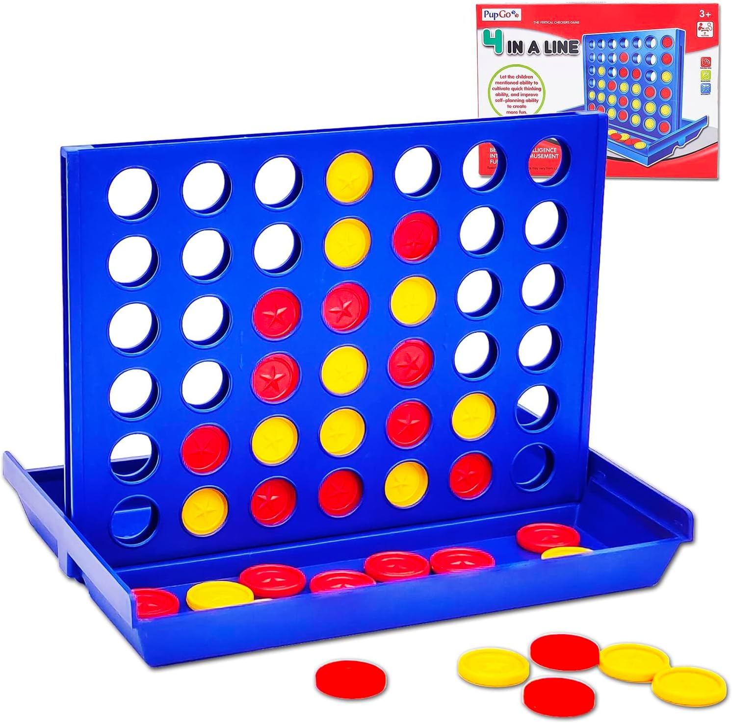 Pup Go 4 in a Row Game - 6 Spare Discs included, Classic Board Game for Kids, Cl...