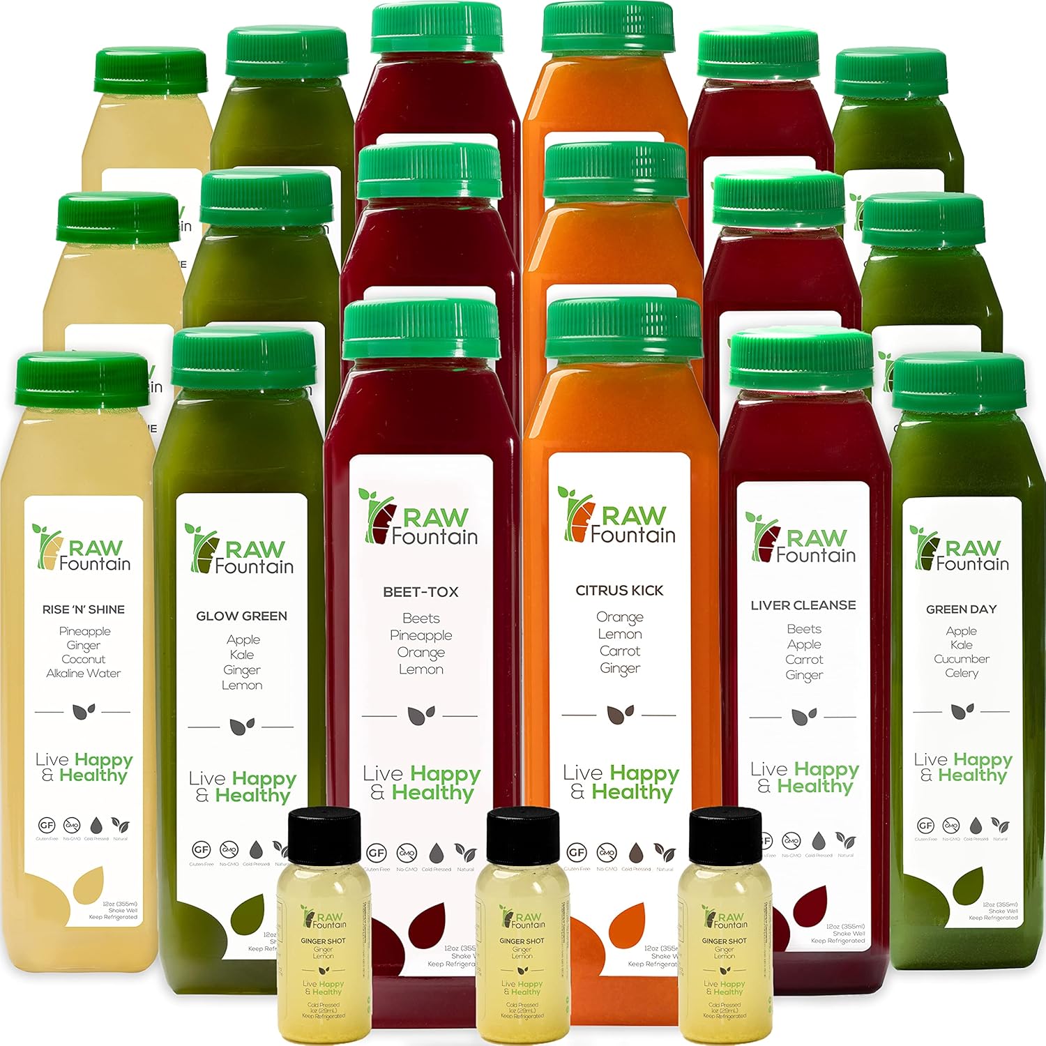 3 Day Juice Cleanse by Raw Fountain, All Natural Raw Detox Cleanse, Juicing for...