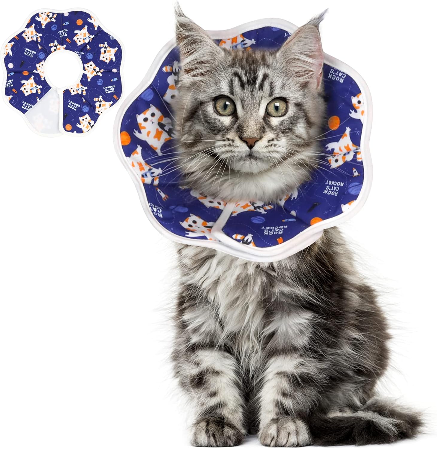 ComSaf Soft Cat Recovery Collar, Protective Adjustable Pet Cone Collar for After...