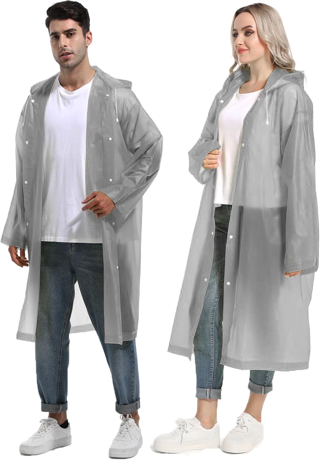 Rain Ponchos for Adults Reusable Raincoats Survival Heavy Duty Military Impermea...