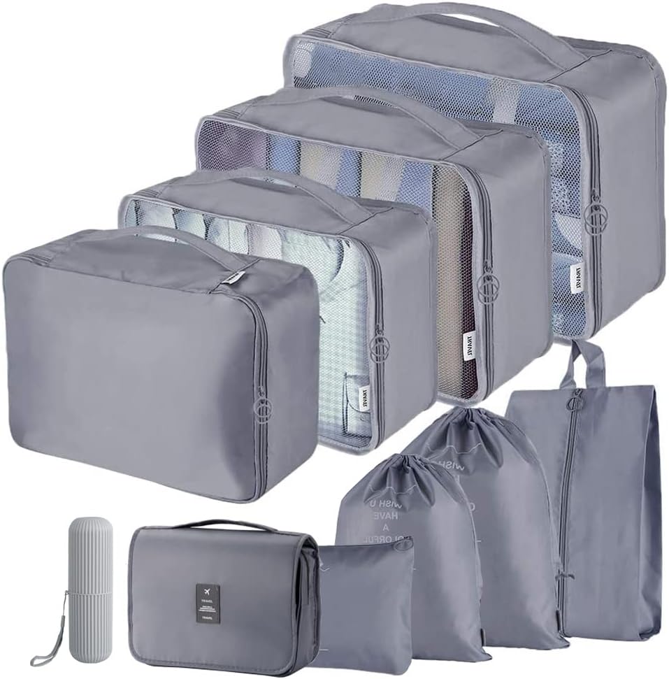 Packing Cubes for Suitcase, Toifucos 10pcs/Set Travel Packing Cubes Travel Lugga...
