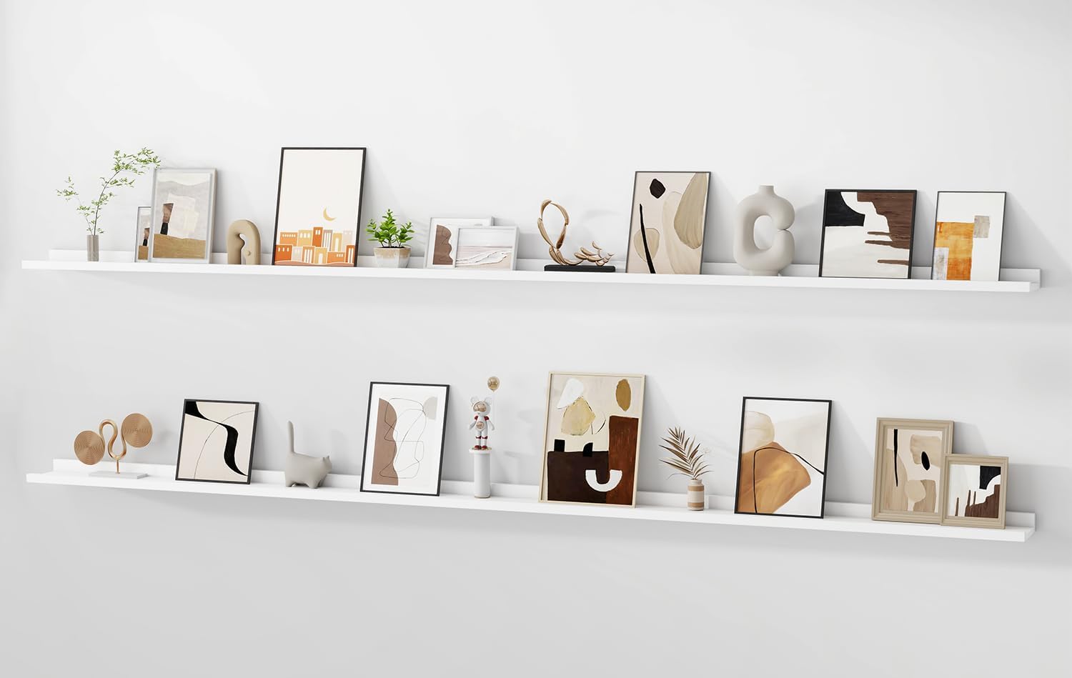 Floating Picture Ledge Shelves for Wall Set of 2, 95 Inches Picture Ledge Shelf...
