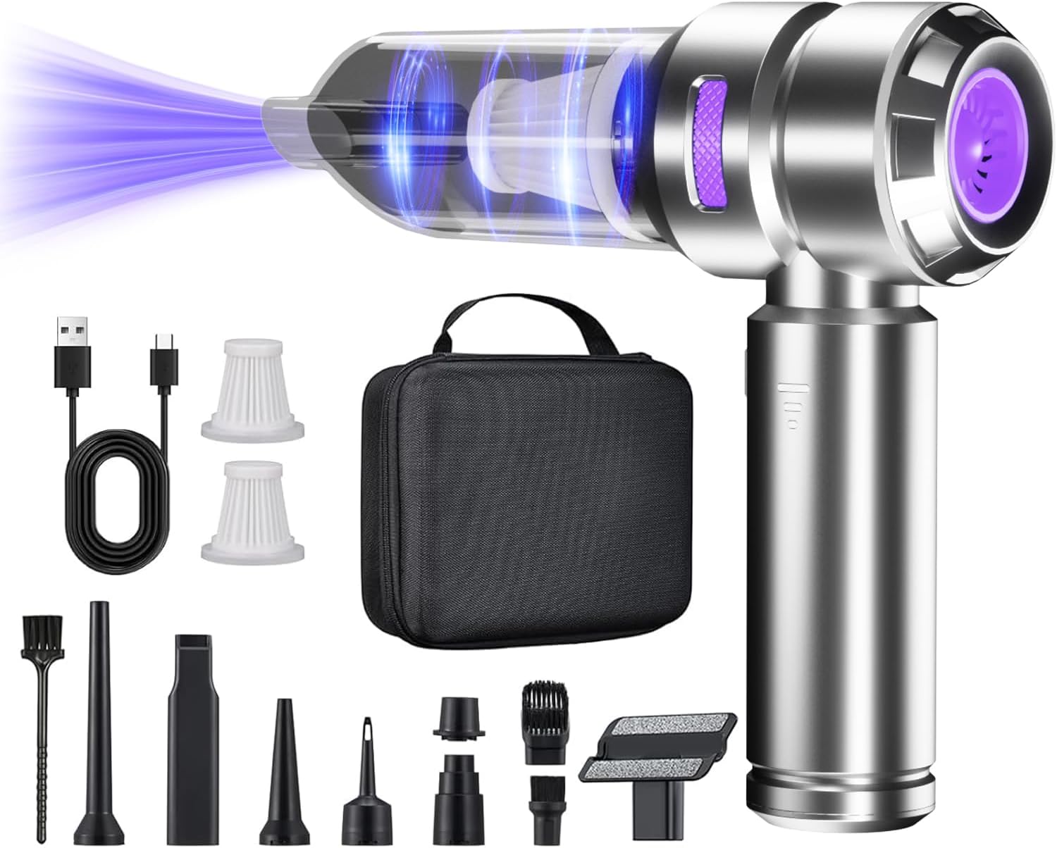 DiliDala Car Vacuum Cleaner, Handheld Vacuum Cleaner 22000PA High Power, Compute...