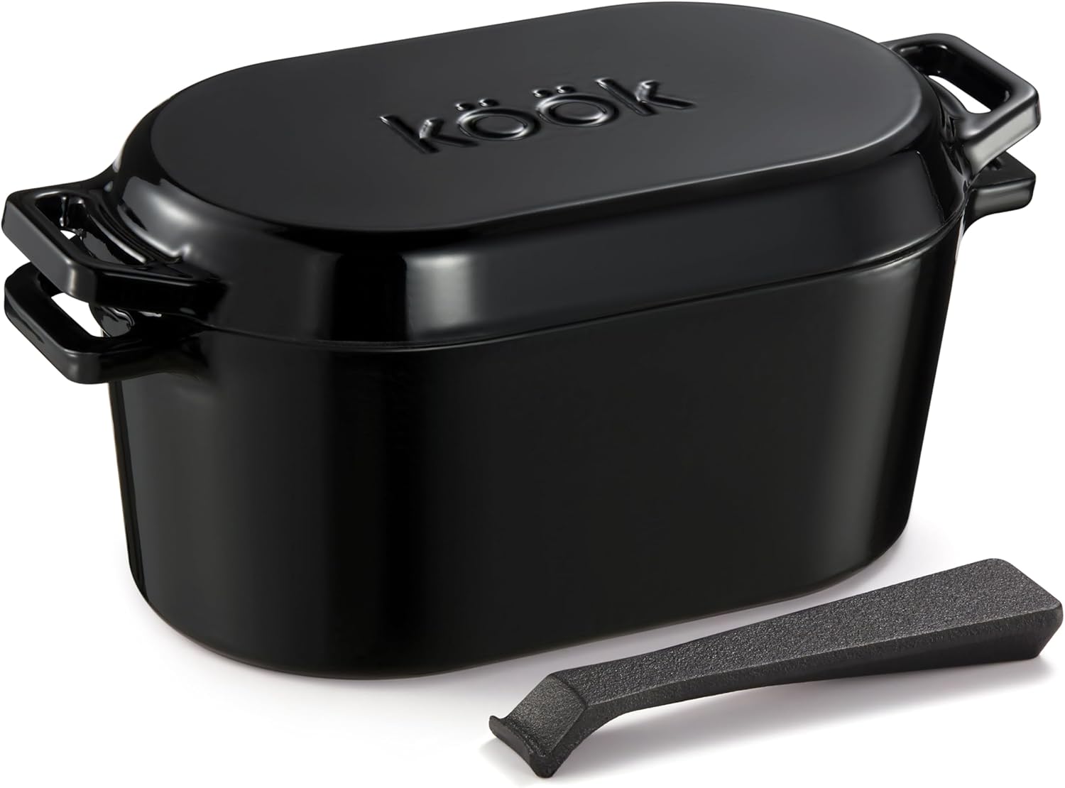 KooK Dutch Oven, Oven for Sourdough Bread Baking, with Lid, Dual Handles, Enamel...
