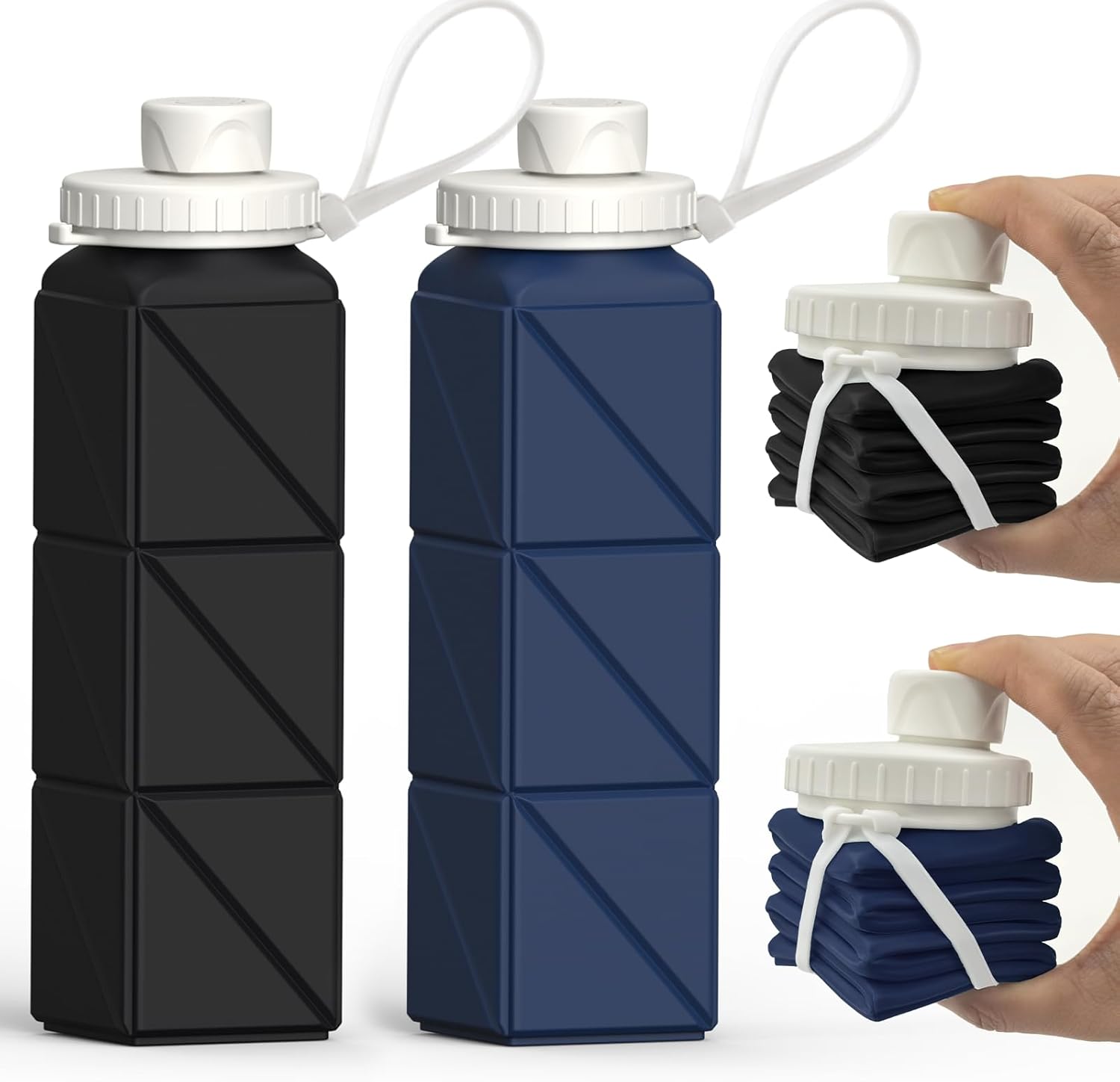 BEAUTAIL Collapsible Water Bottles, Silicone Foldable Portable Water Bottle 610m...