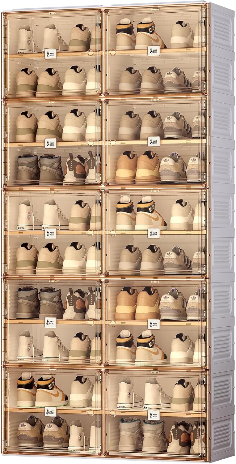Portable Shoe Rack Organizer for Closet Entryway, Stackable Sneaker Storage Shoe...