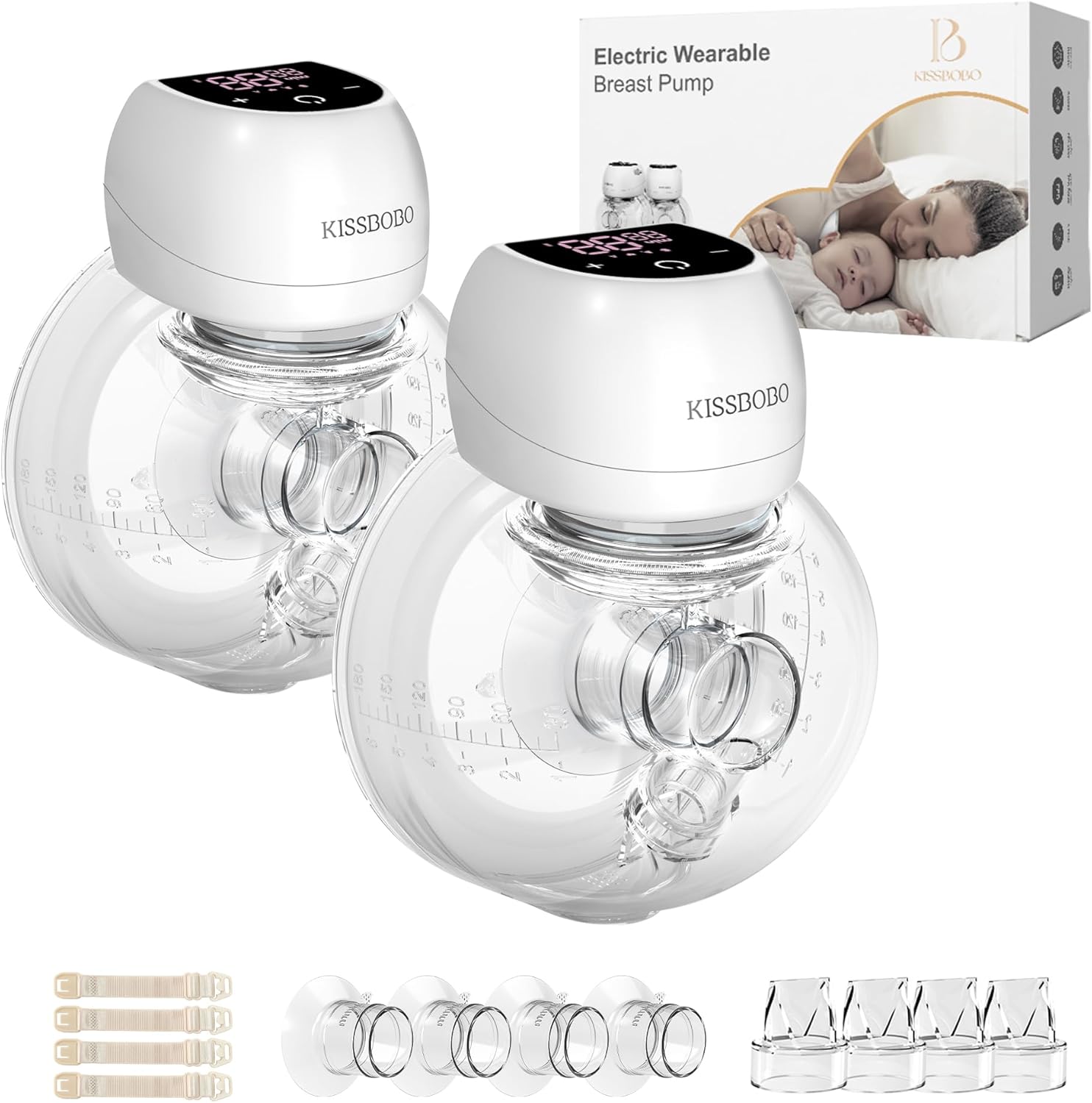 Breast Pump Electric, Breast Pumps Hands Free Wearable Portable,12 Levels 4 Mode...
