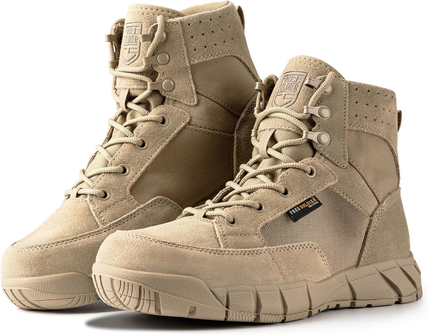 FREE SOLDIER Hiking Work Boots Men's Tactical Boots 6 Inches Lightweight Militar...