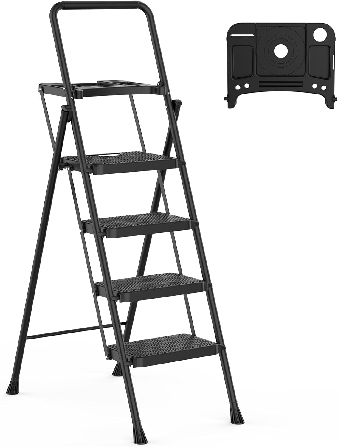 HBTower Step Ladder, Folding Step Stool with Wide Anti-Slip Pedal, Sturdy Steel...