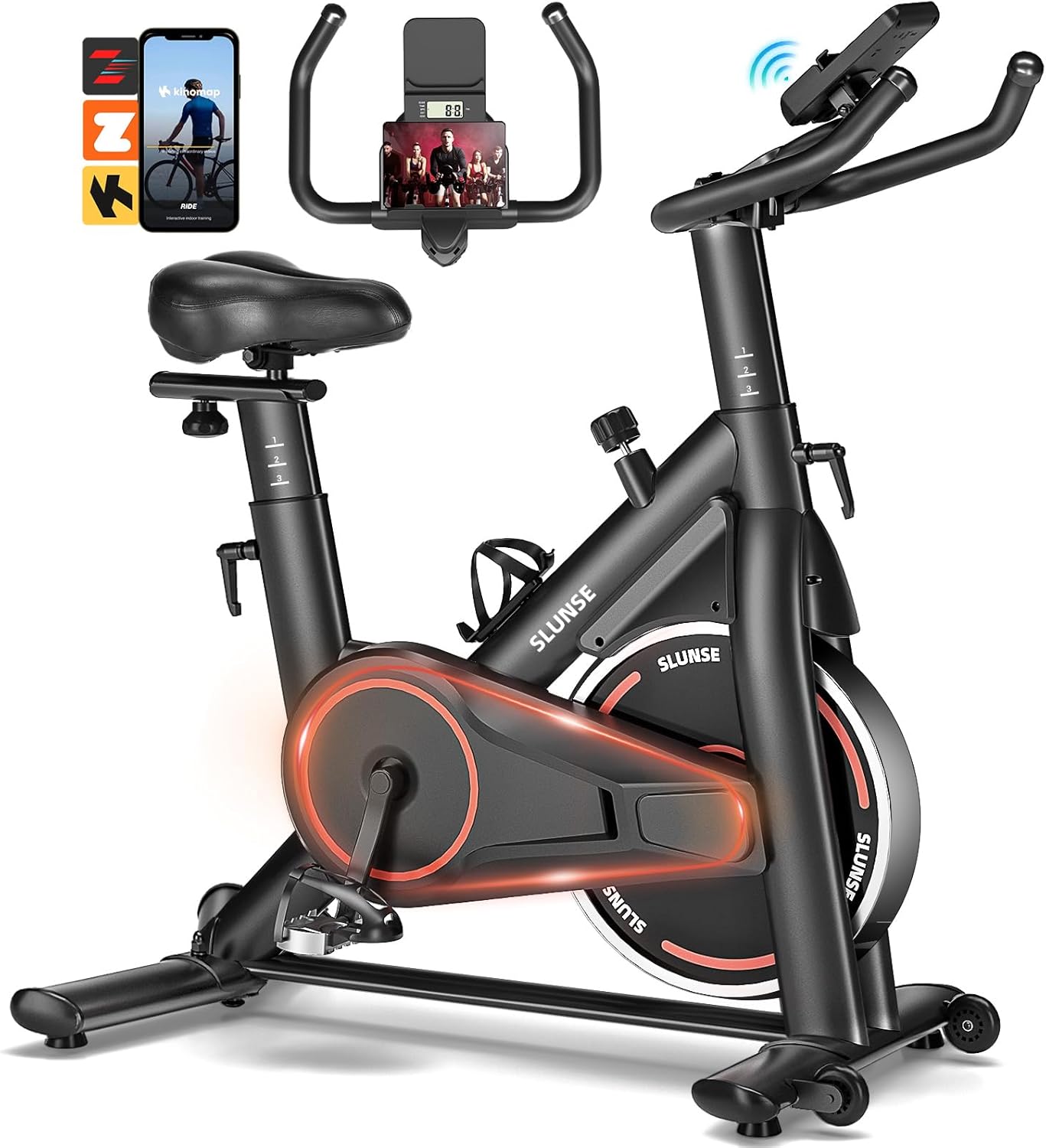 Exercise Bike, Adjustable Resistance Brake Spin Bikes Equipment for Home Use, St...