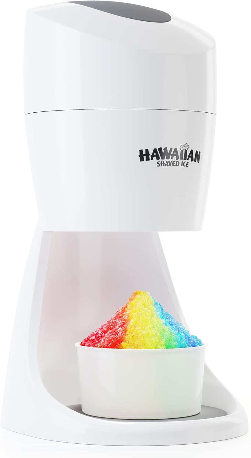 Hawaiian Shaved Ice S900A Snow Cone and Shaved Ice Machine with 2 Reusable Plast...