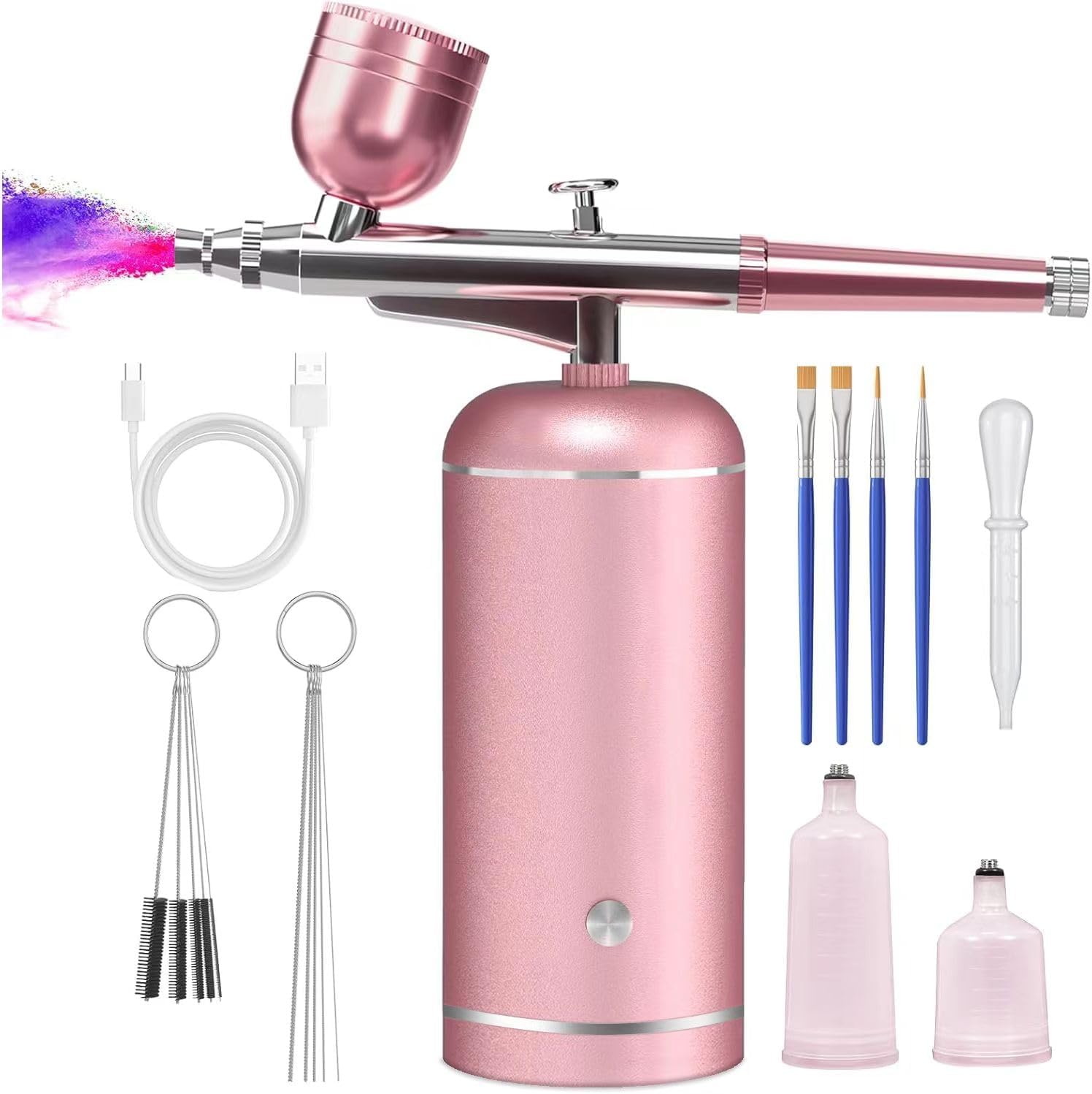 Airbrush Kit with Compressor - 48PSI High-Pressure, Non-Clogging Air Brush Set C...