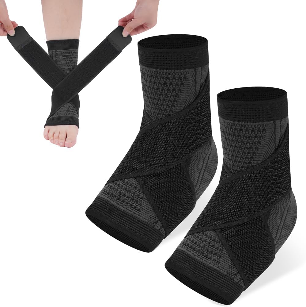 ACWOO Ankle Brace, 2 Pack Ankle Support for Ligament Damage and Sprained Ankle,...