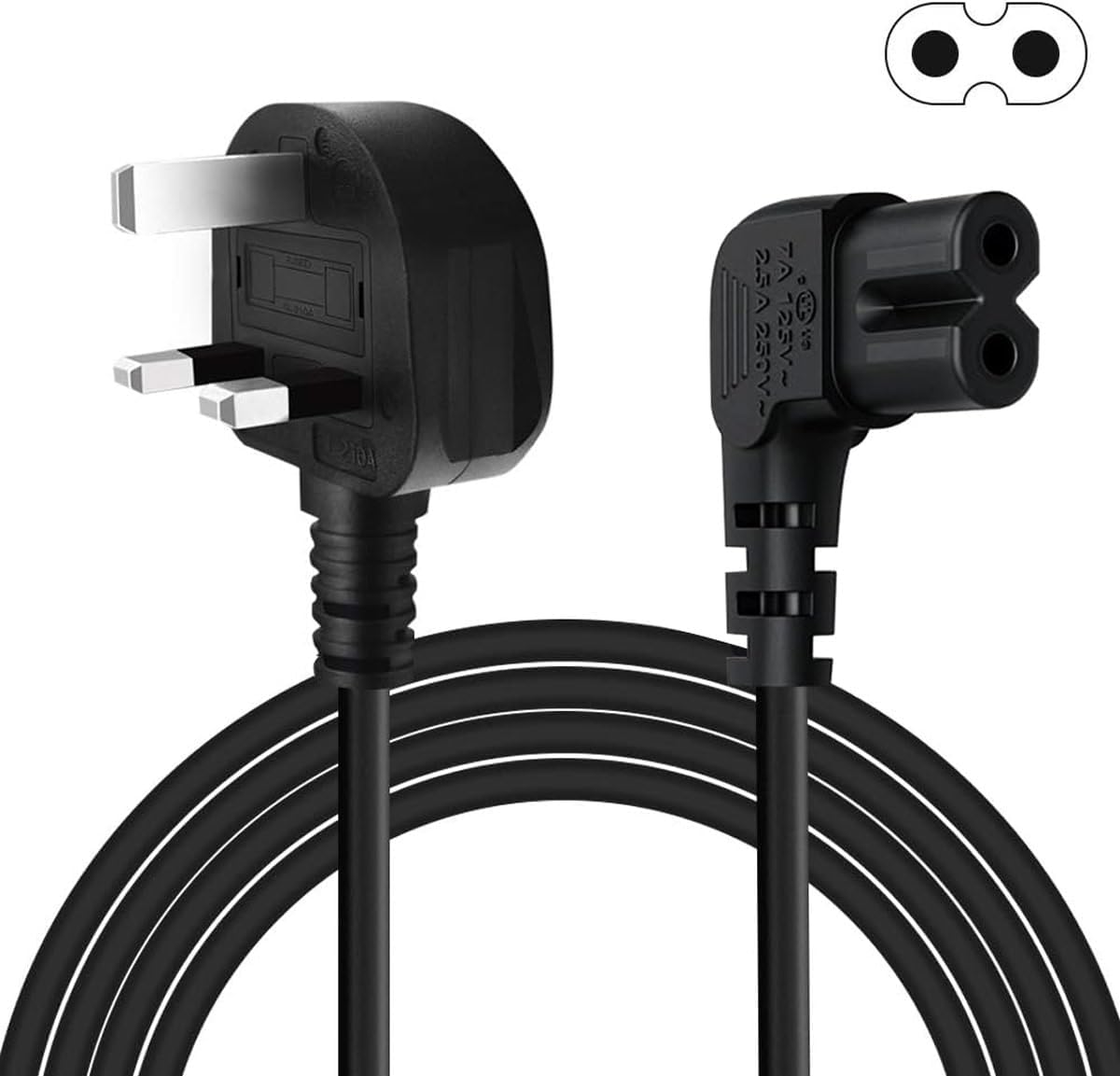 3M Power Cable Compatible with Samsumg TV, Right Angle Suitable for Awkward Spac...