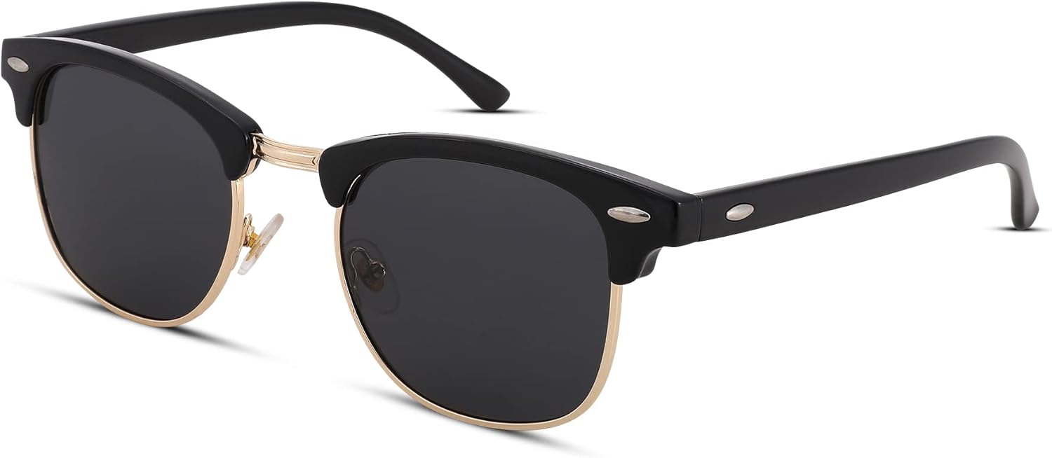 Pro Acme Semi-Rimless Polarized Sunglasses UV 400 Protection for Women Men A1 Bl...