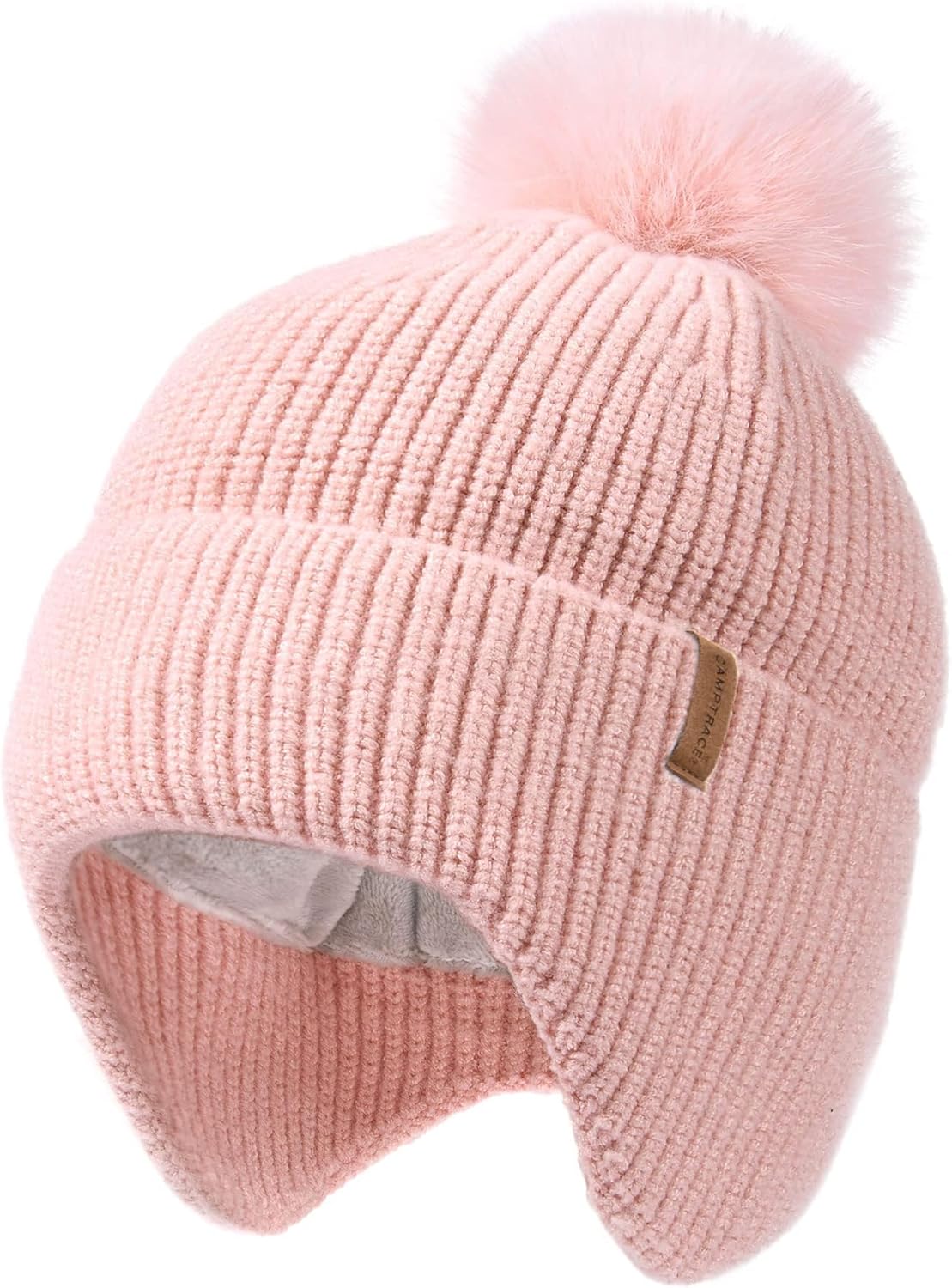 Toddler Baby Winter Hat Warm Fleece Lined Knit Kids Hat with Earflap Infant Newb...