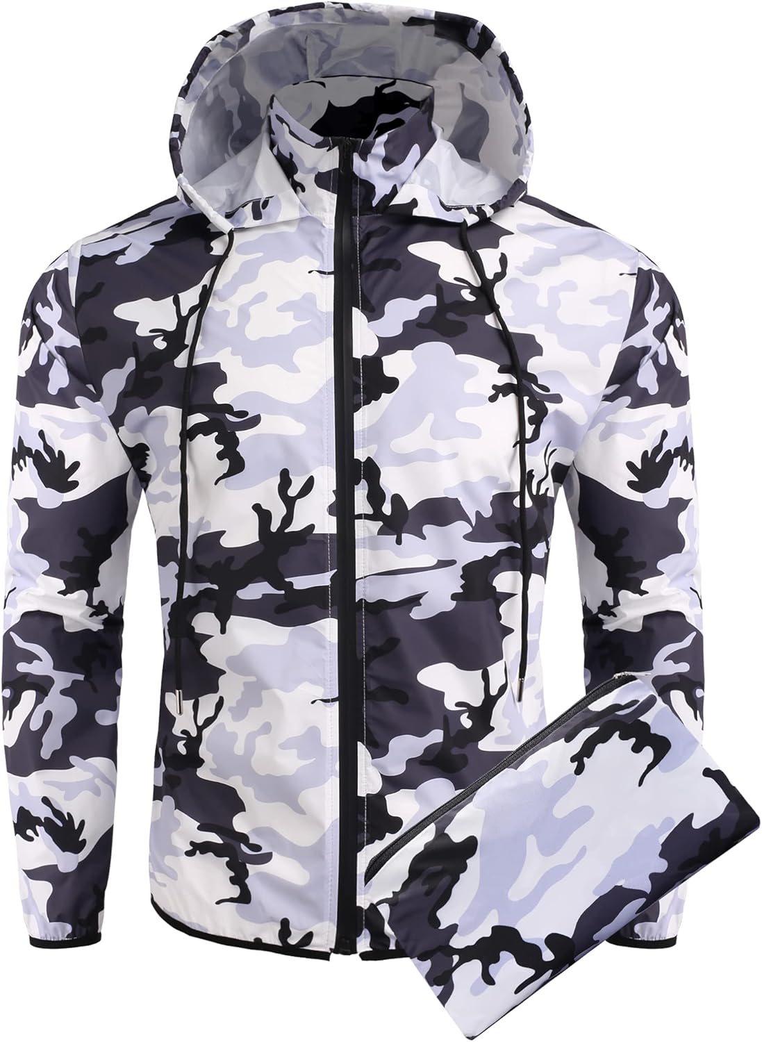 COOFANDY Men's Packable Rain Jacket Lightweight Waterproof Raincoat with Hood Tr...