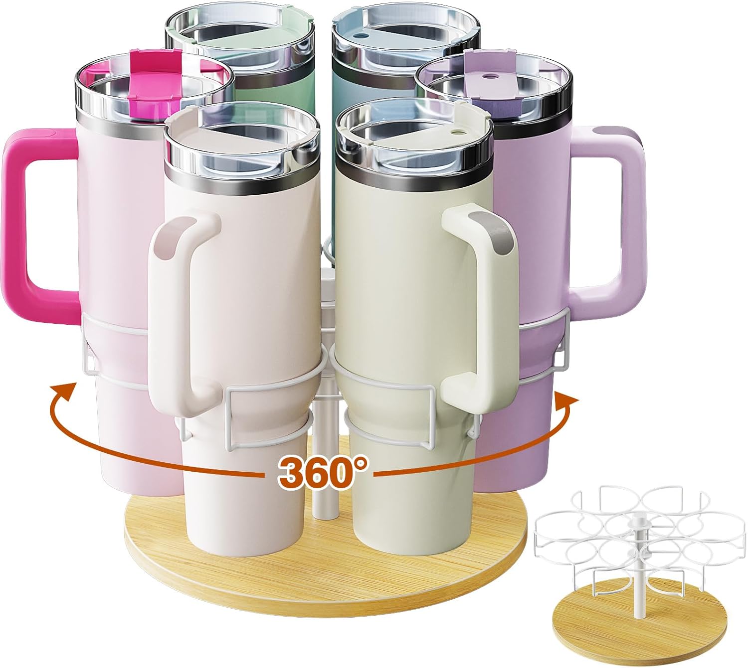 Water Bottle Organizer for Stanley 40 oz, Rotating Stanley Cup Organizer Holder,...