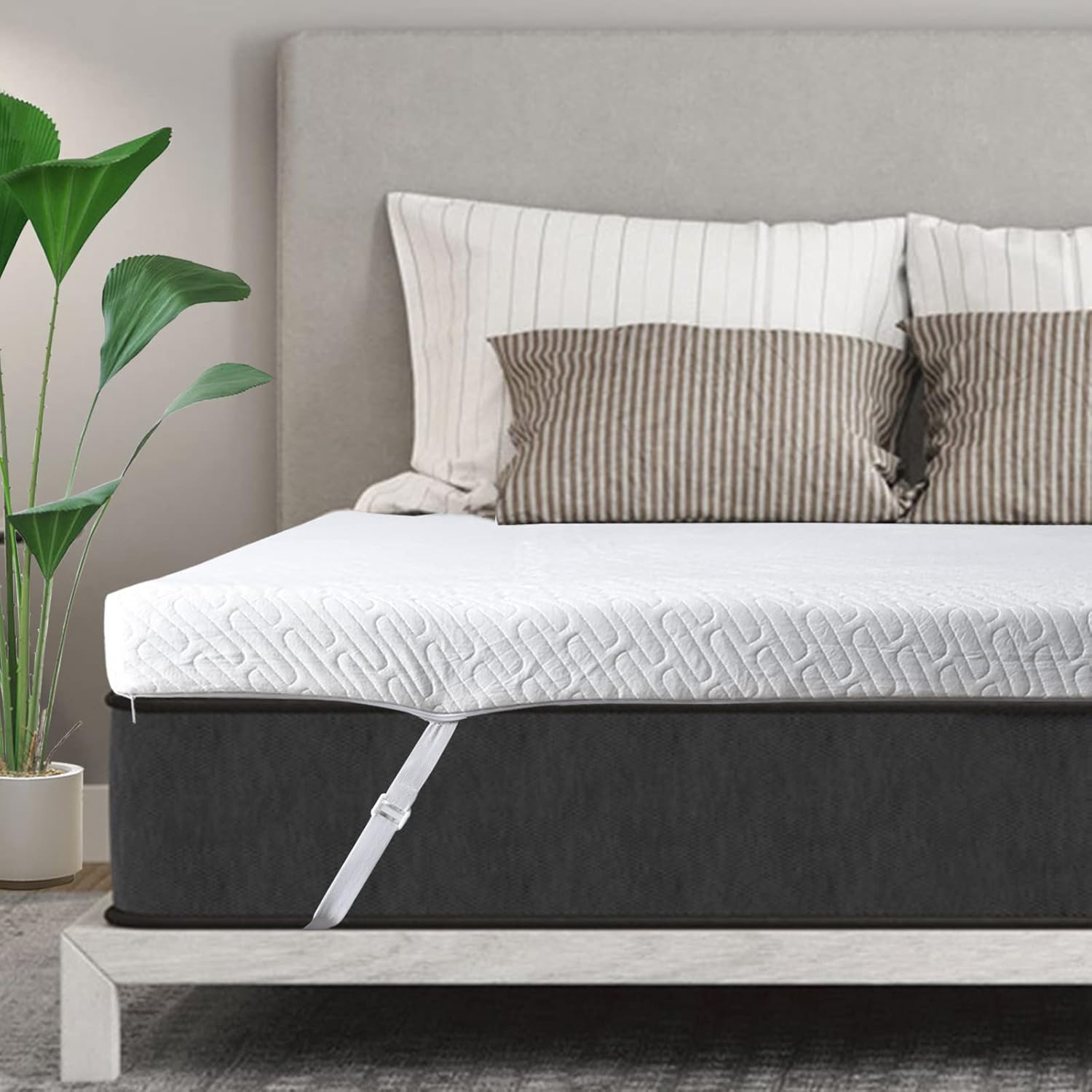 VALUXE 4 Inch Gel Memory Foam Mattress Topper King Size High Density Cooling Pad...