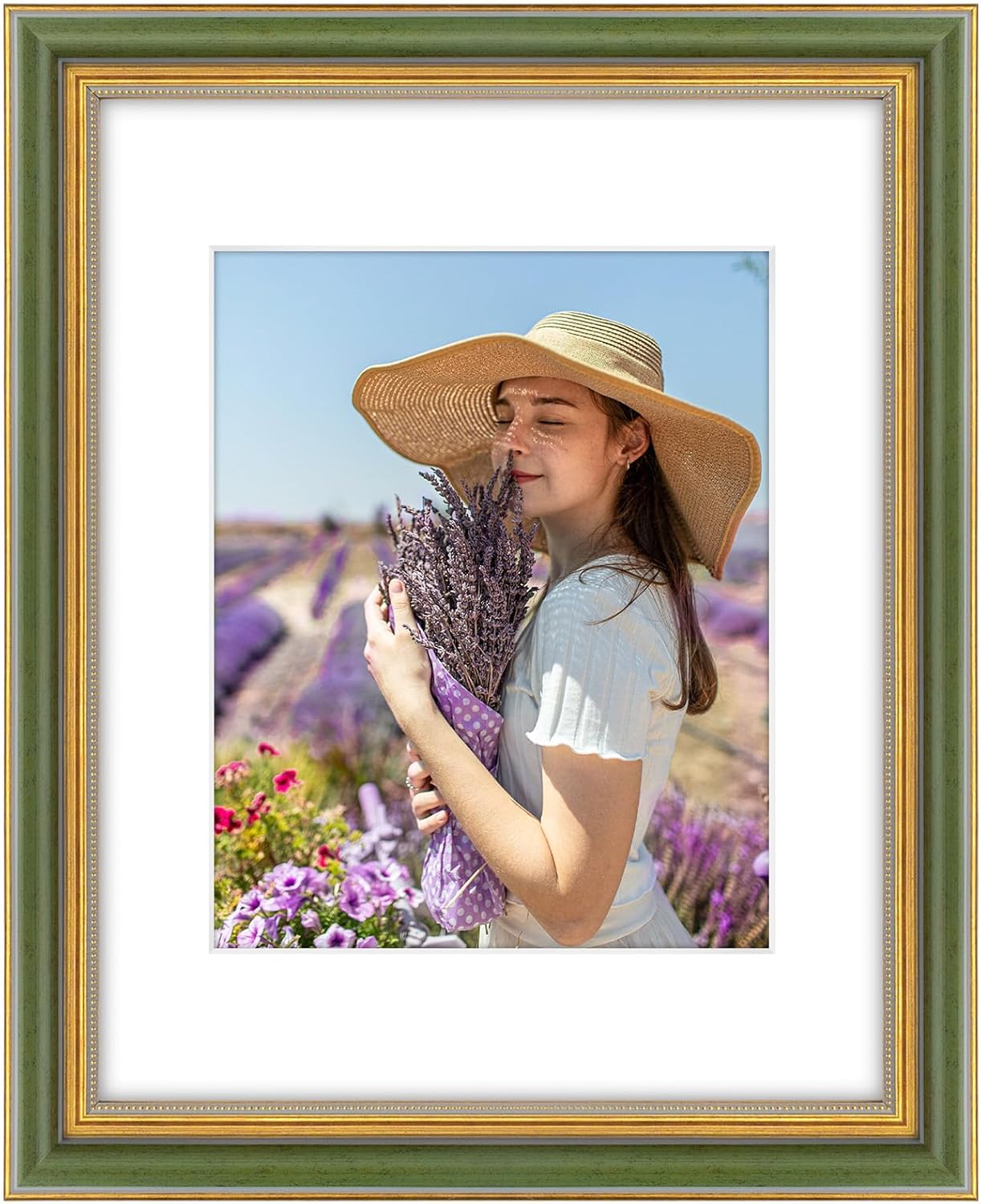 Golden State Art, 11x14 Ornate Picture Frame for 8x10 Photo with Mat or 11x14 Pr...